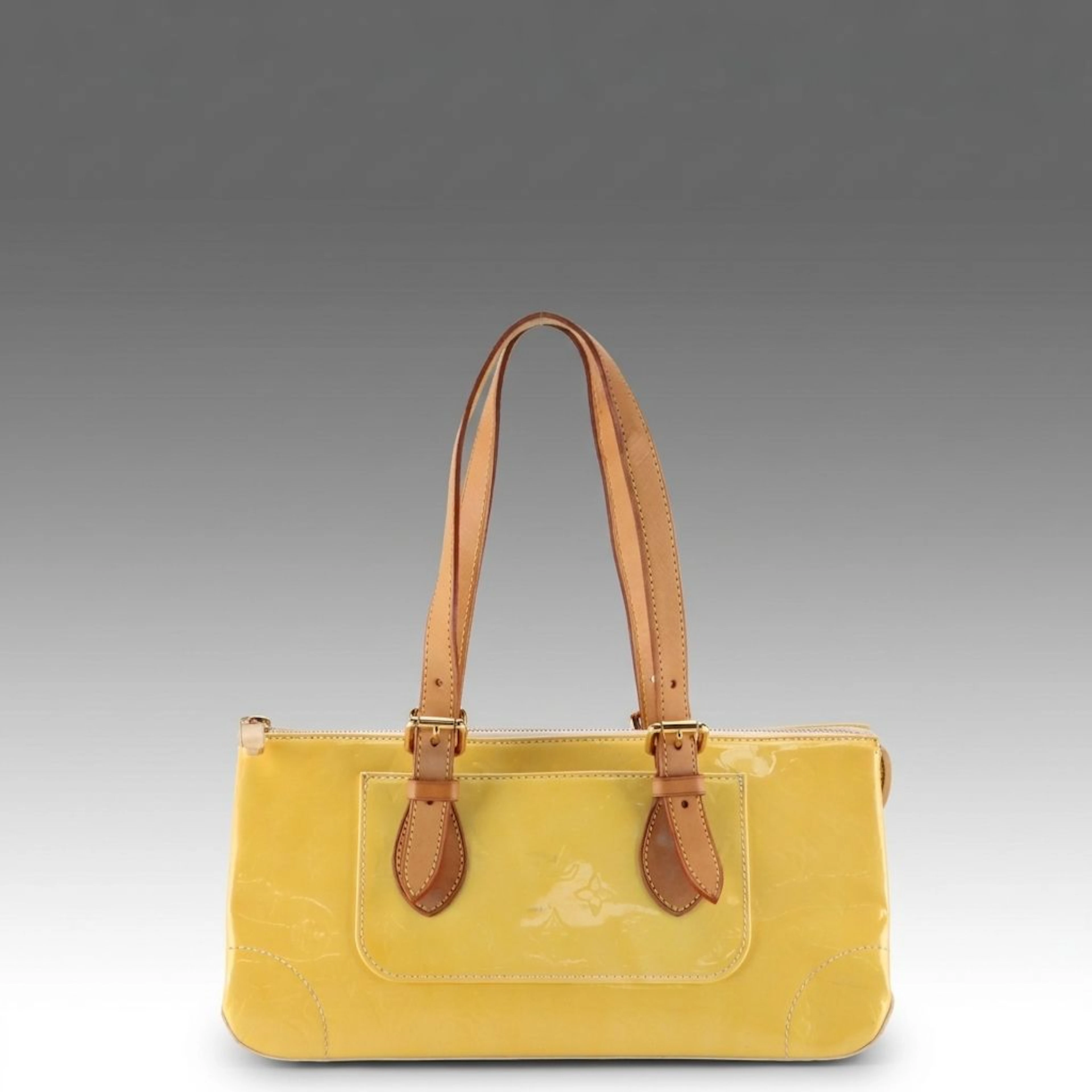 Louis Vuitton Rosewood Avenue Shoulder Bag in Yellow Monogram Vernis & Leather