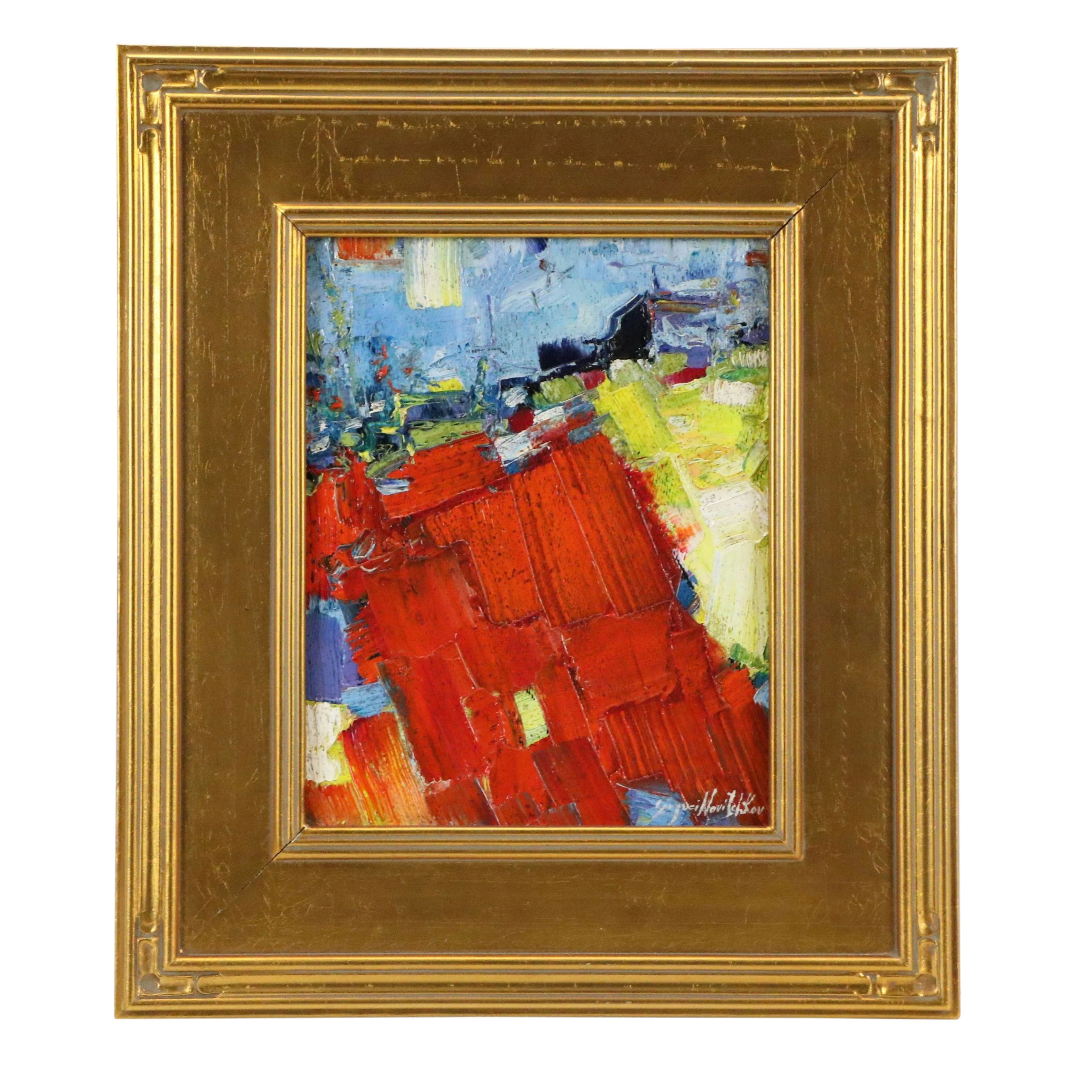 Serguei Novitchkov Abstract Oil Painting "Spatial Dream," 2026