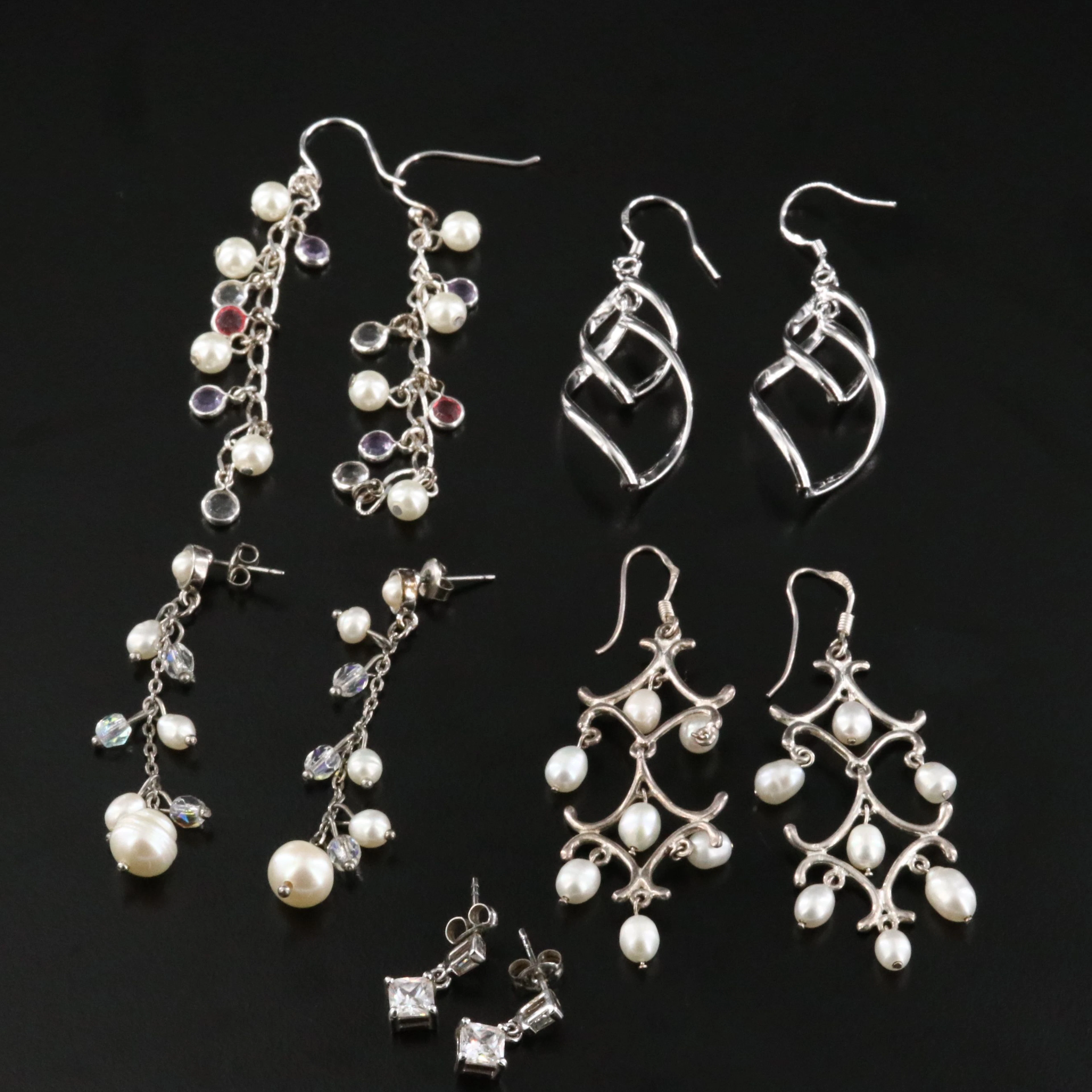 Sterling, Pearl and CZ Featured in Earring Collection