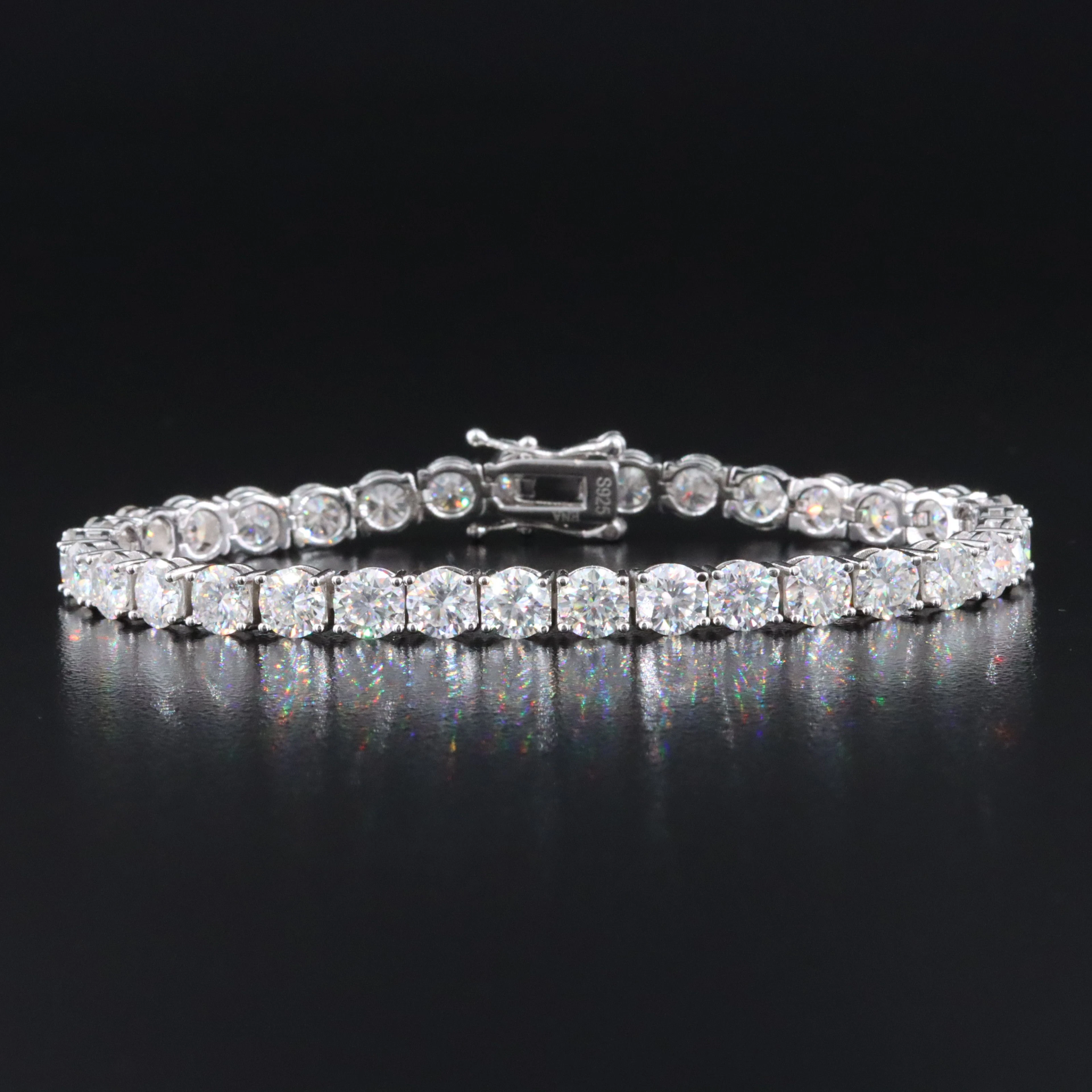 Sterling Moissanite Line Bracelet