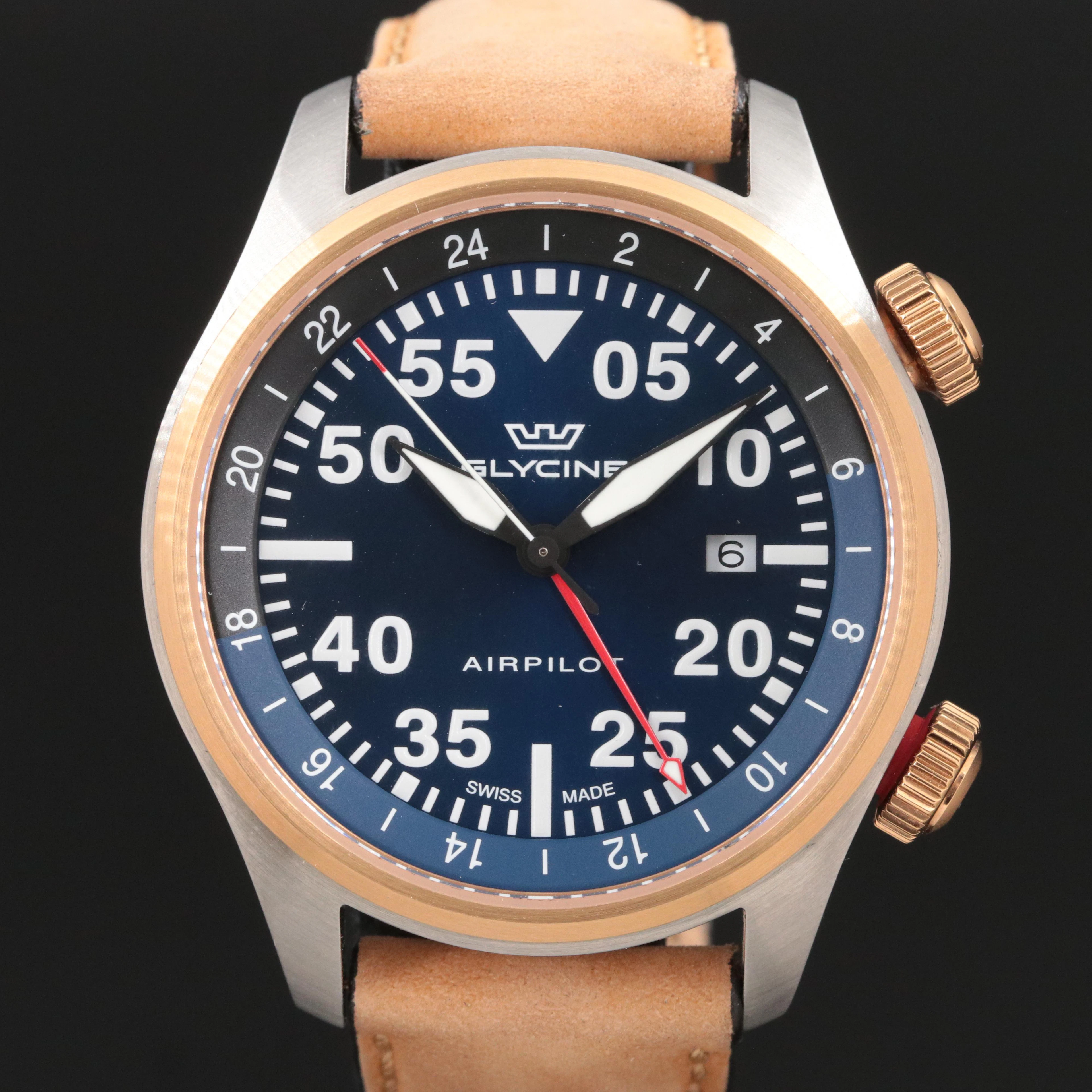 Glycine Airpilot GMT 44mm 2 Tone Quartz Watch