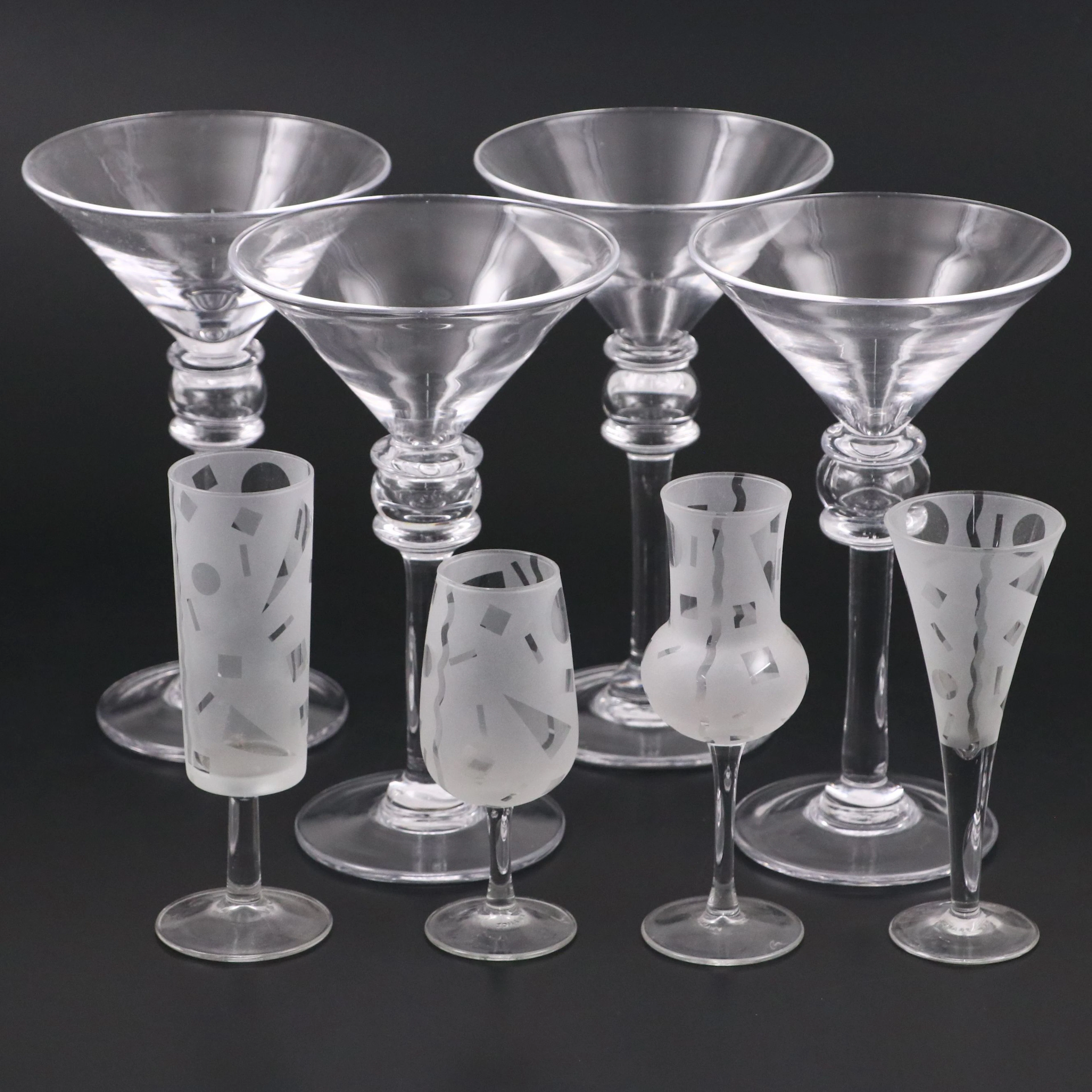 Simon Pearce "Hartland" Martini Glasses with ARC Glass Stemware