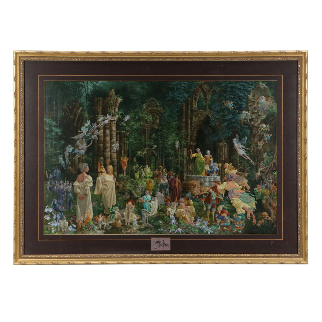 James C. Christensen Offset Lithograph "Court of the Faeries," 1996