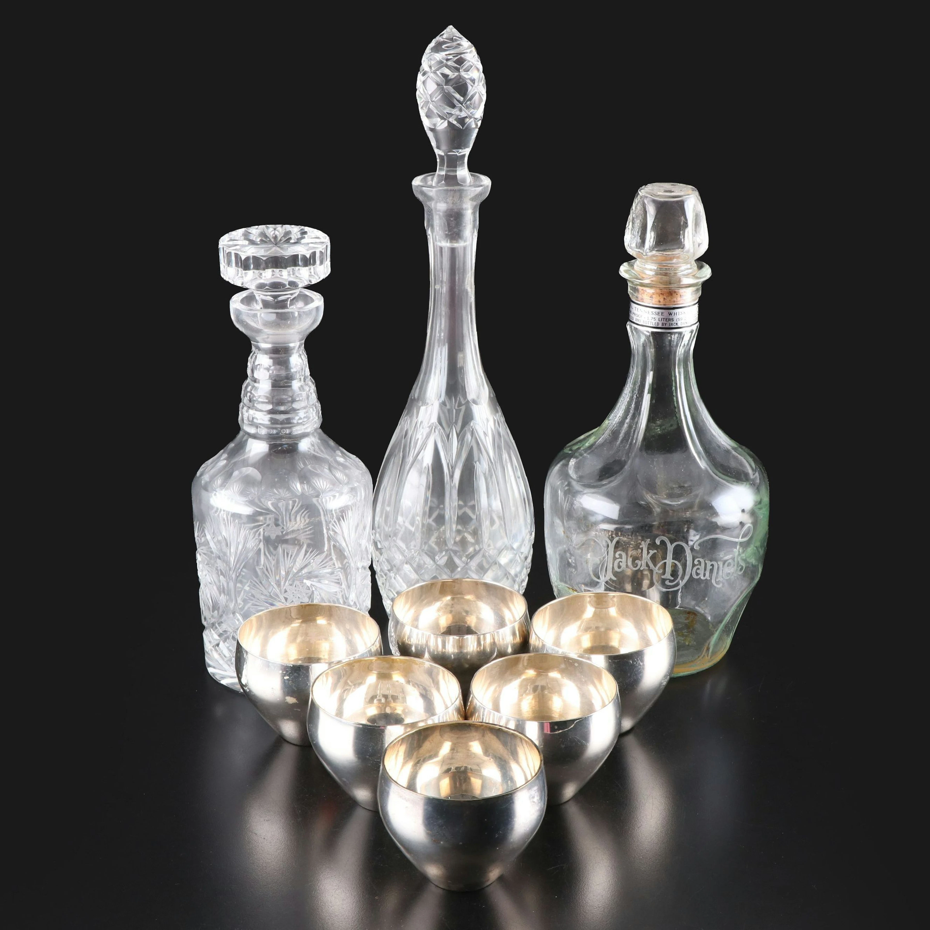 Fifth Avenue "Savannah" and More Decanters with Silver Plate Cups