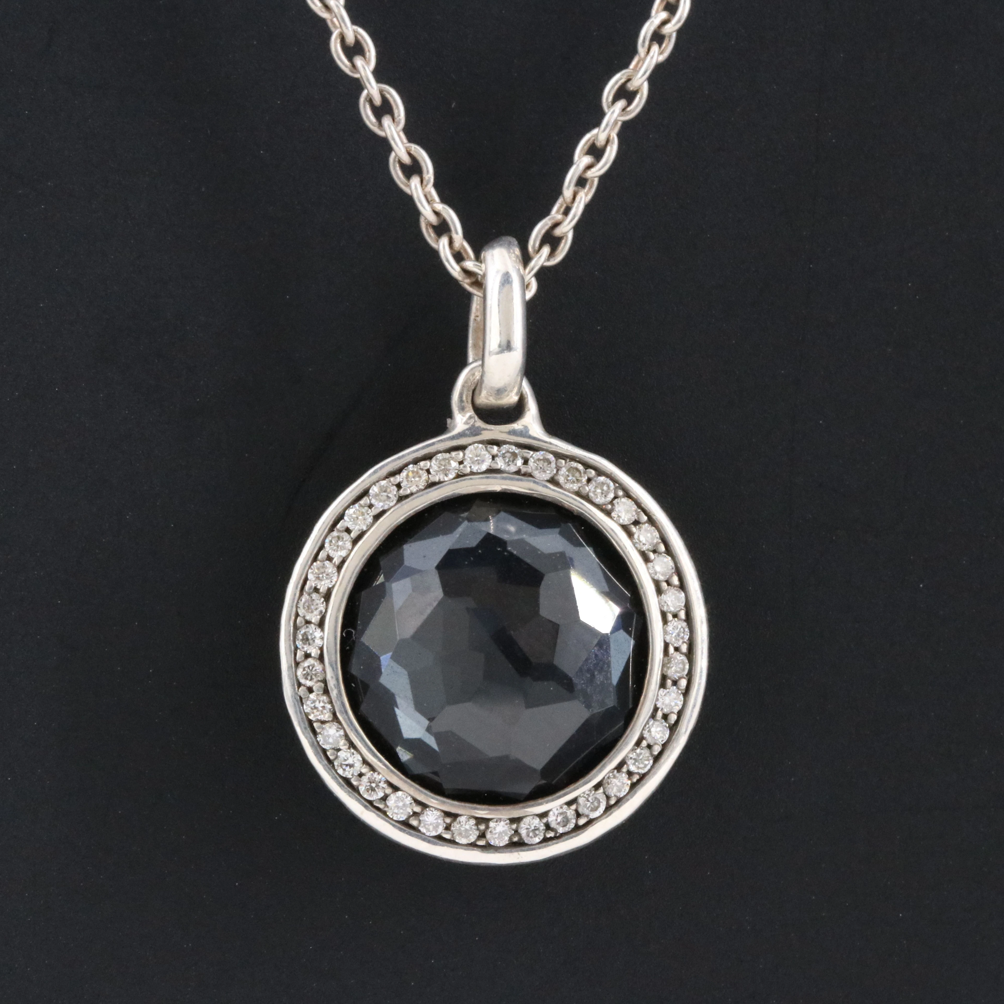 Ippolita Stella Sterling Hematite, Quartz and Diamond Necklace