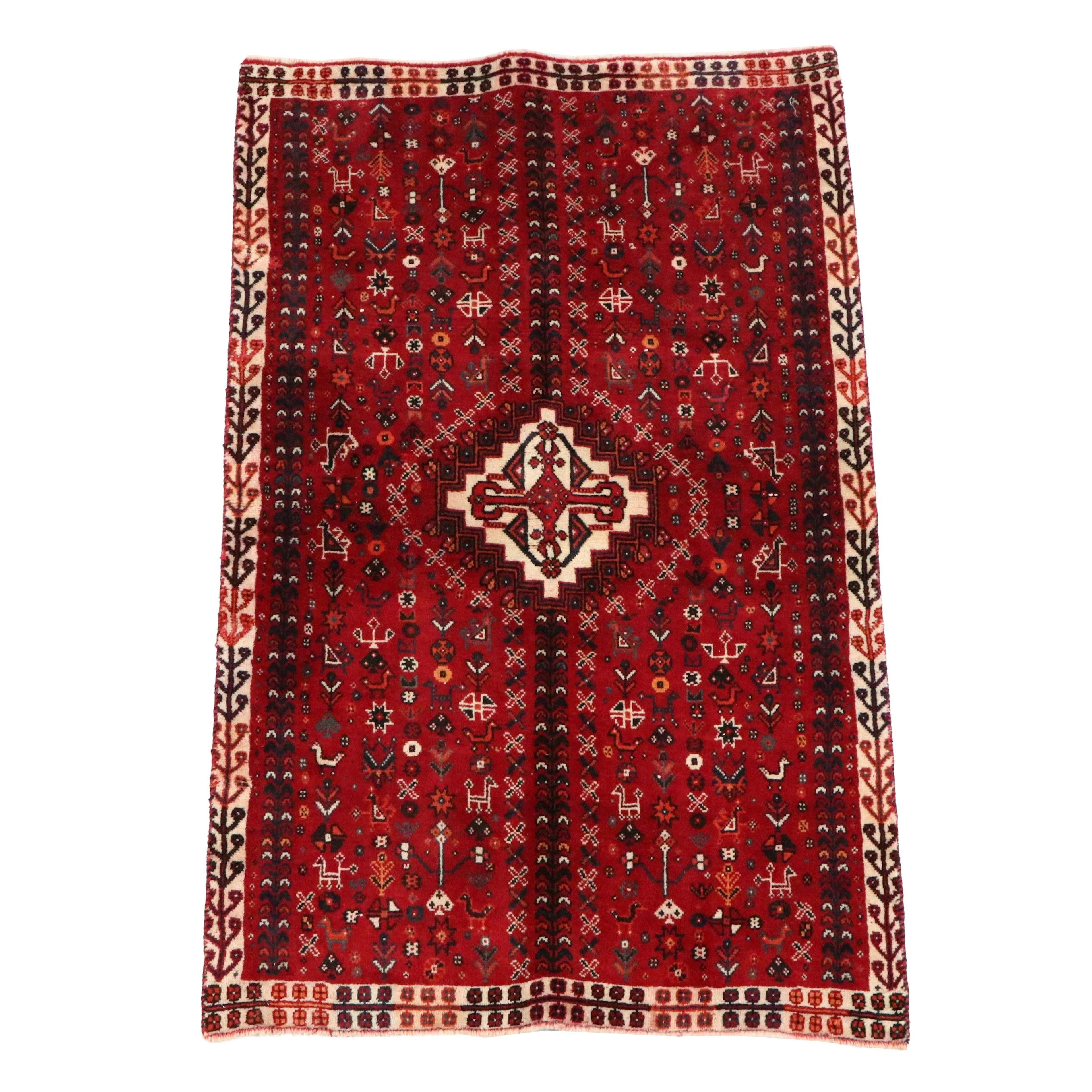 3'5 x 5'6 Hand-Knotted Persian Qashqai Area Rug