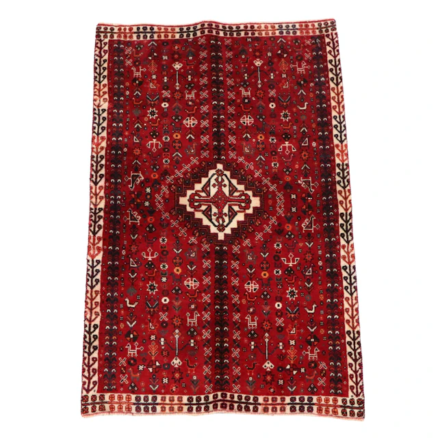 3'5 x 5'6 Hand-Knotted Persian Qashqai Area Rug