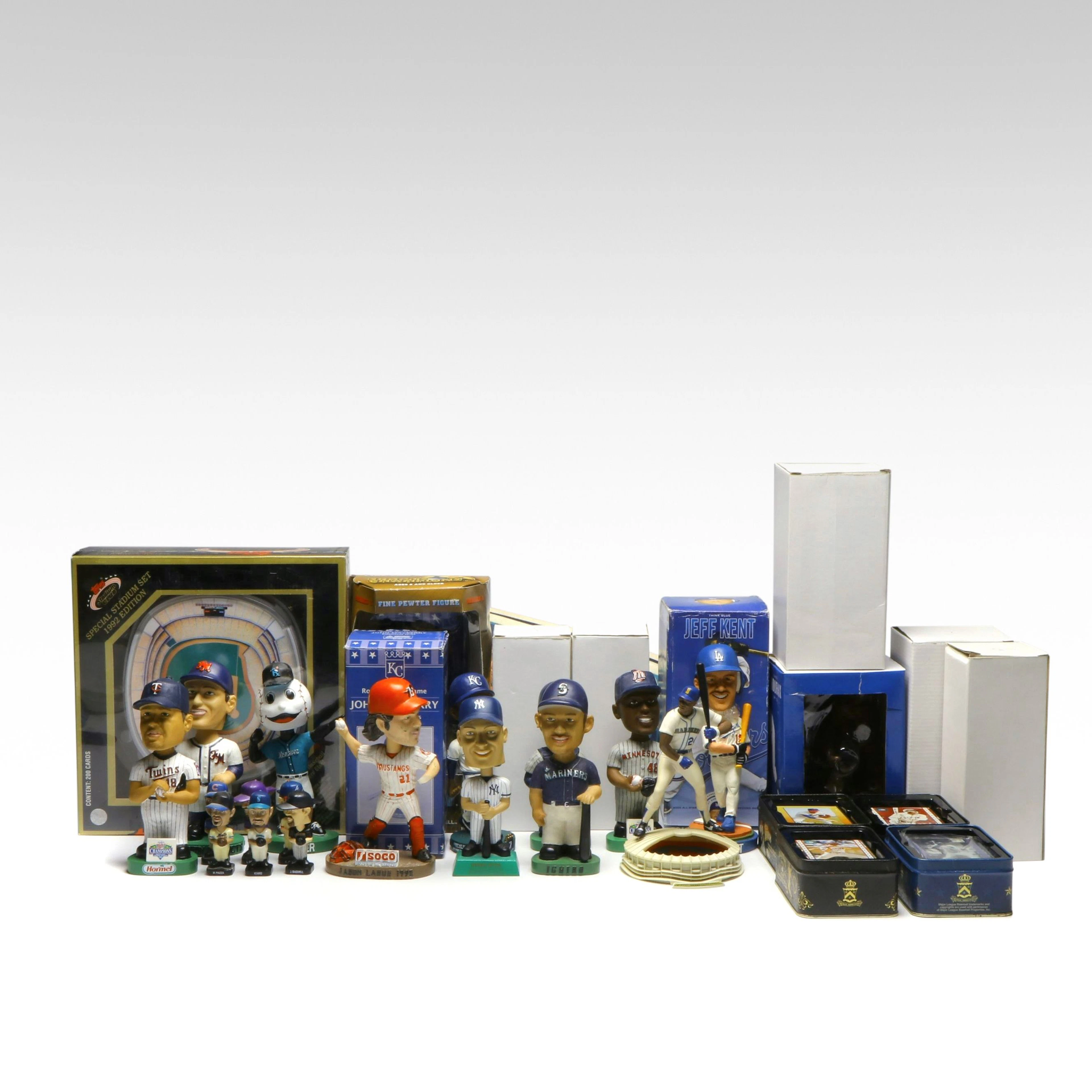 Bobbleheads, Pennants, Sealed Stadium Club Set, and More Baseball Memorabilia