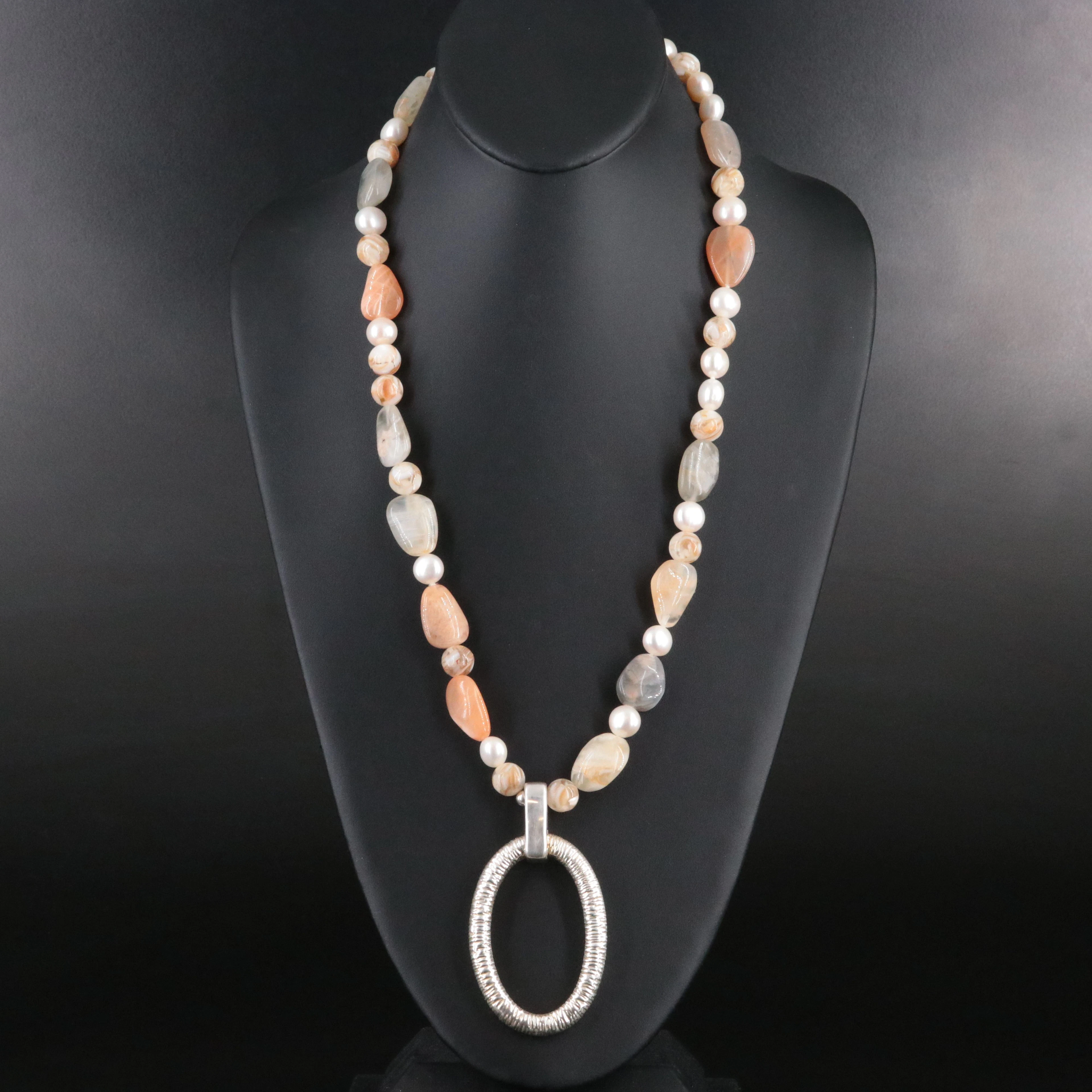 Simon Sebbag Designs Agate, Pearl and Electroformed Necklace