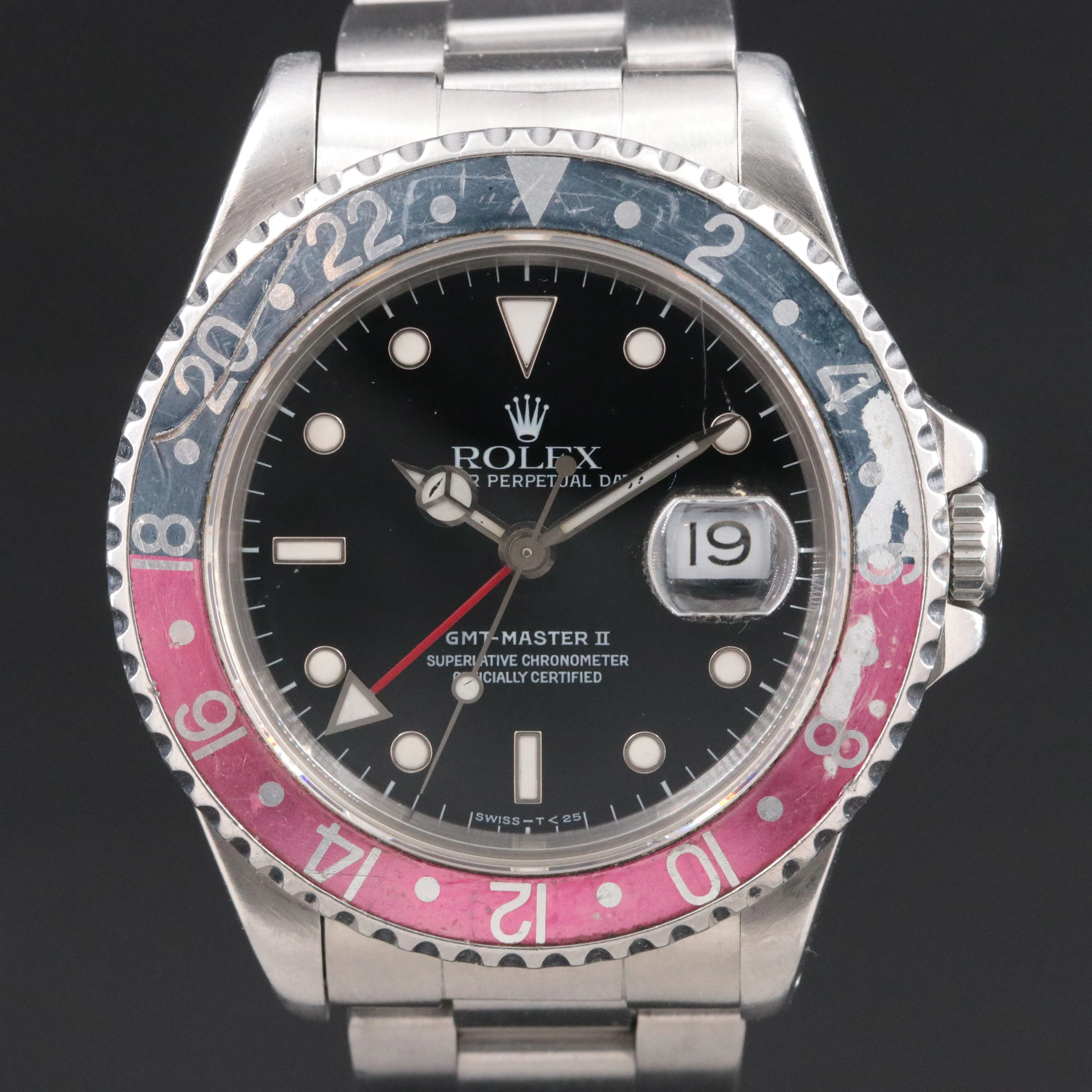 1991 Rolex GMT-Master II "Pepsi" Aluminum Insert Bezel Steel Watch Model 16710