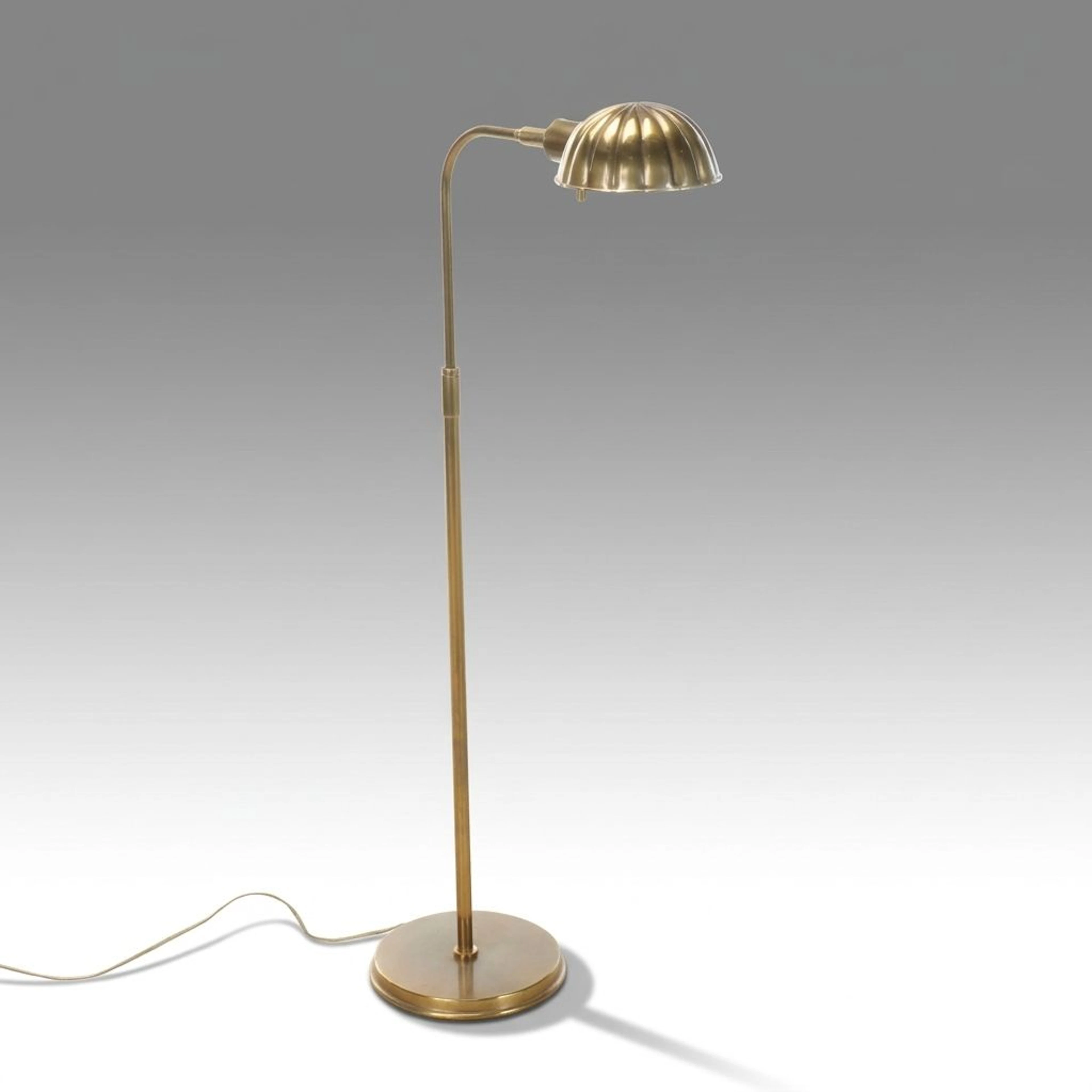 Mid Century Modern Brass Pharmacy Style Floor Lamp, Late 20th Century