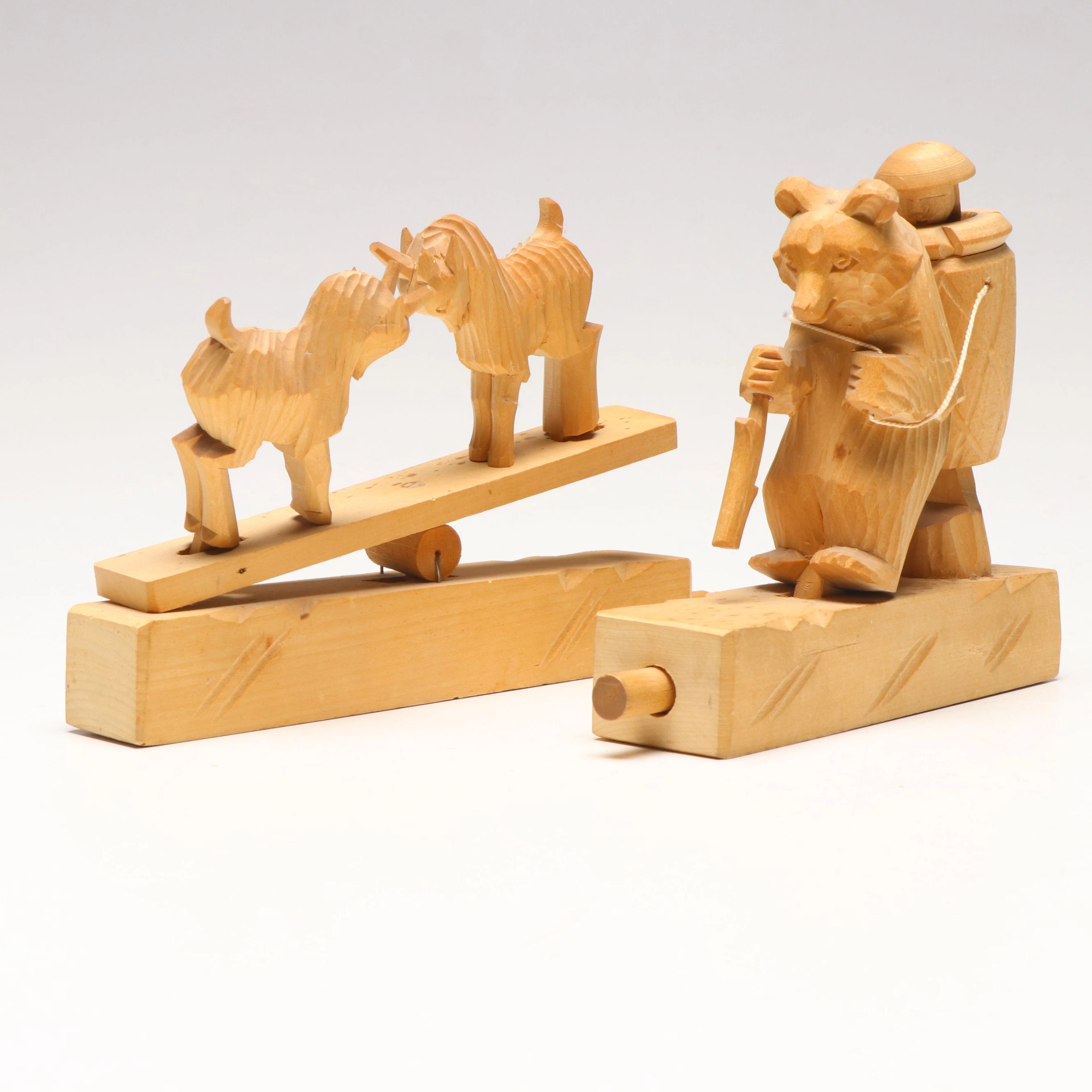 Soviet-Era Hand-Carved Folk Art Children's Toys