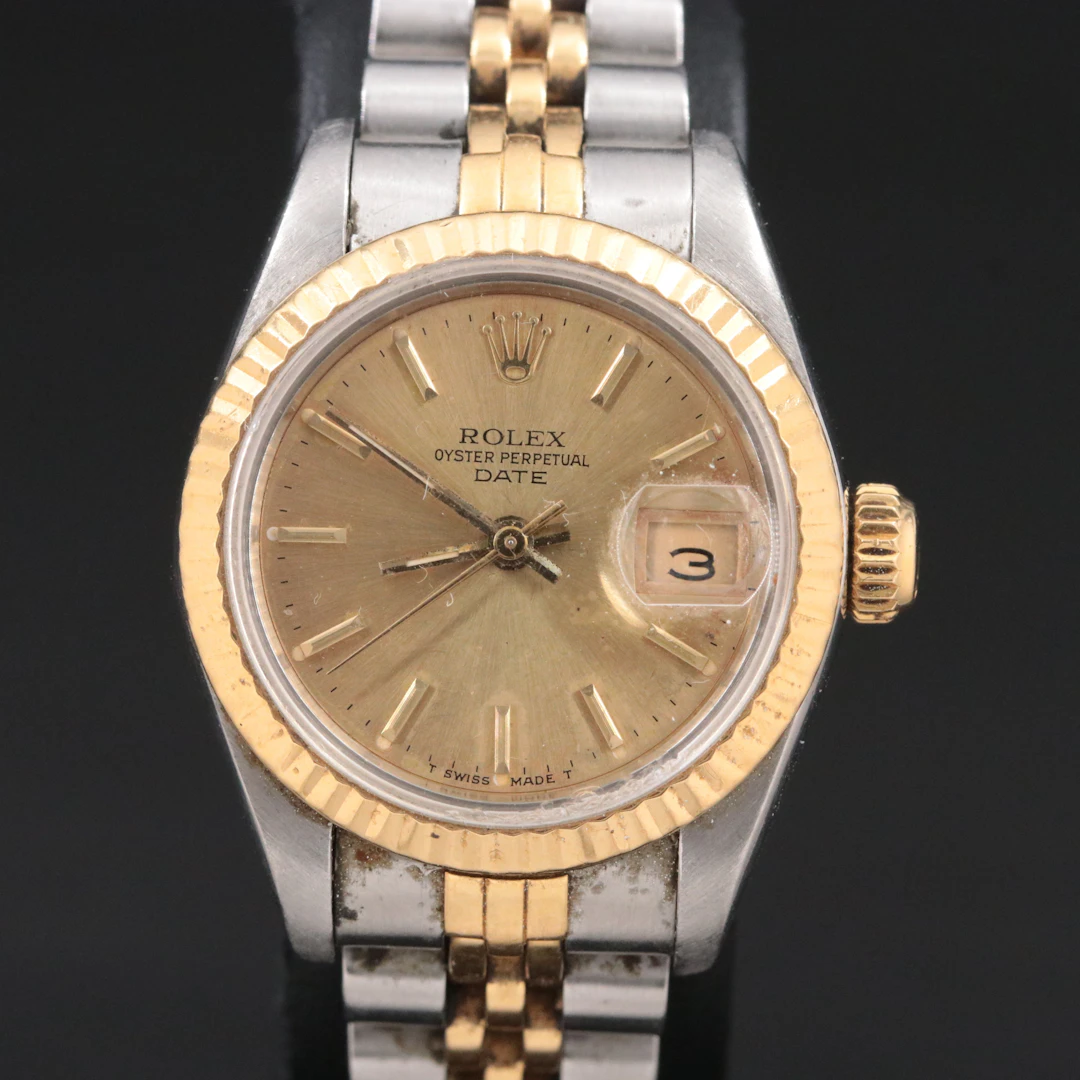 1985 Rolex Date Two Tone Watch Model 69173