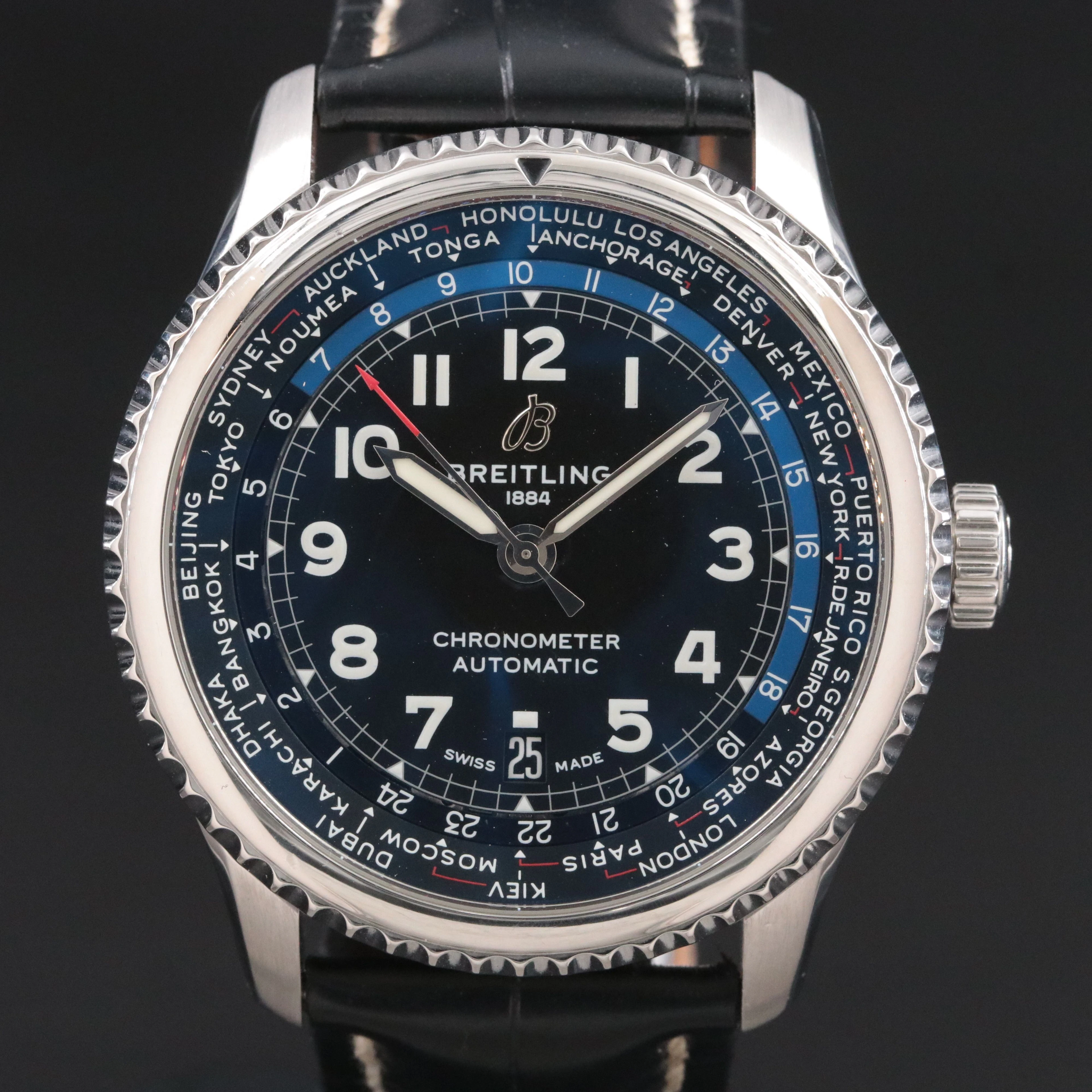 Breitling Aviator 8 B35 Unitime 43mm Steel Automatic Watch Ref. AB3521