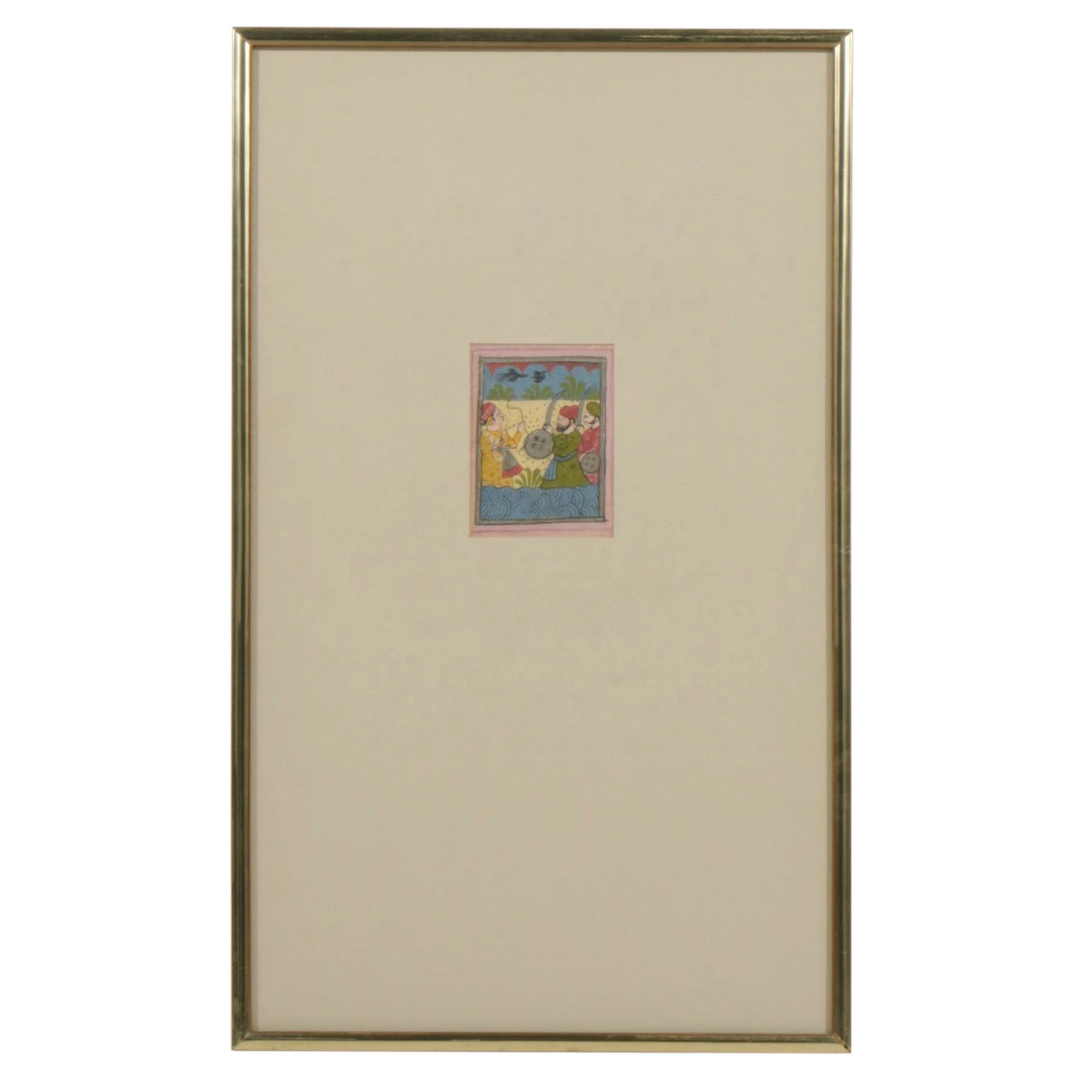 Indian Mughal Miniature Gouache Painting