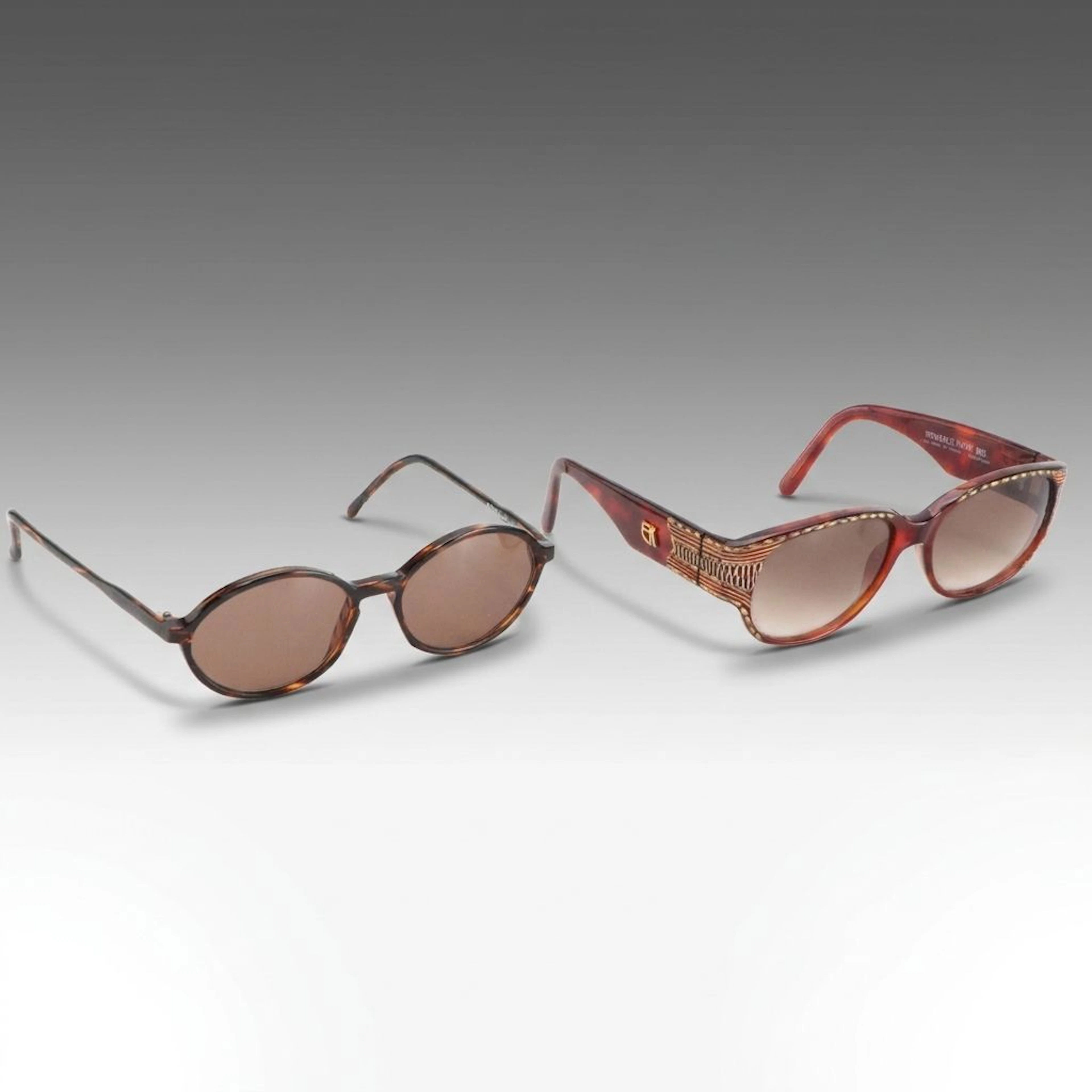 Emmanuelle Khanh Private Eyes Sunglasses/Case with Ellen Tracy Sunglasses