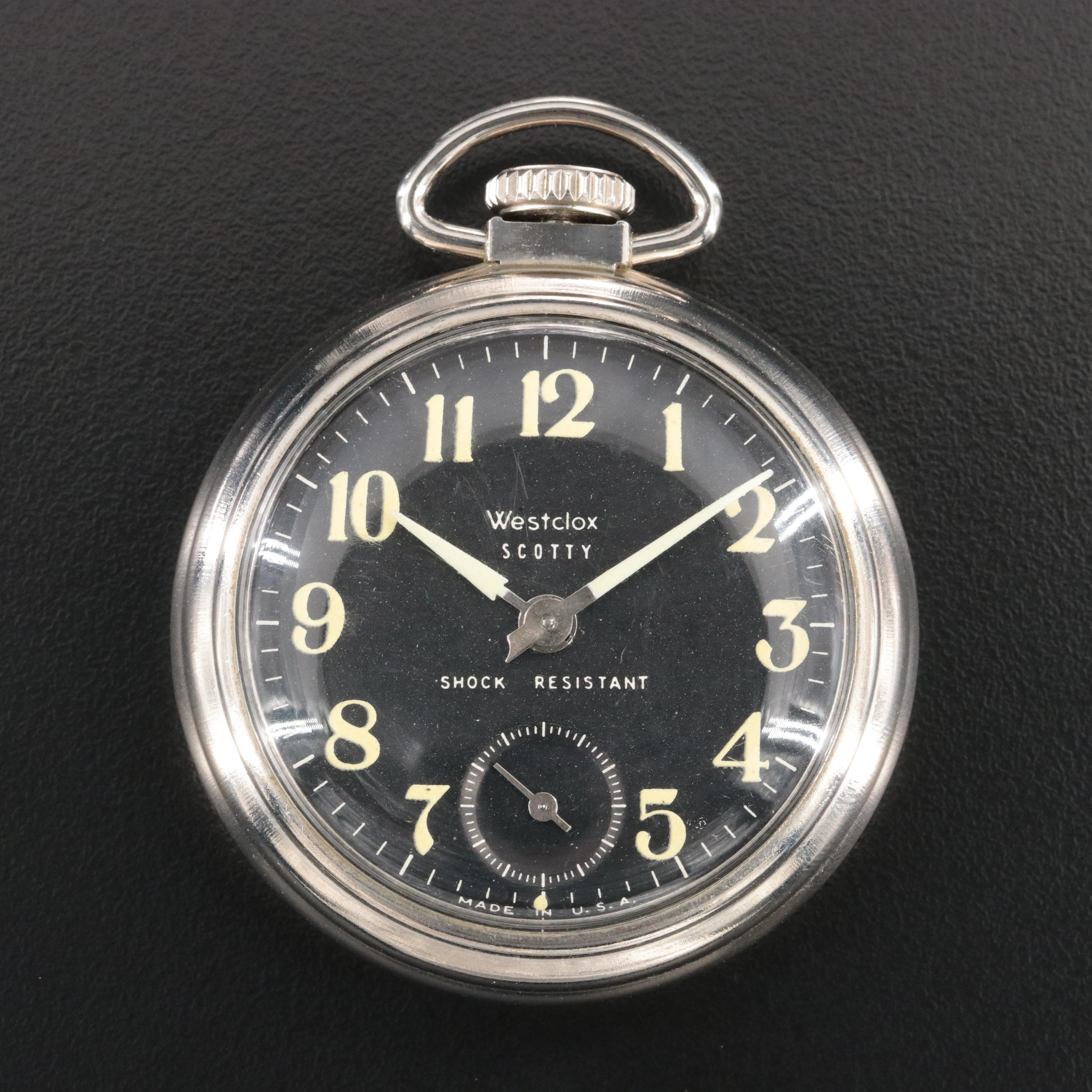 Westclox Scotty Pocket Watch with Black Dial