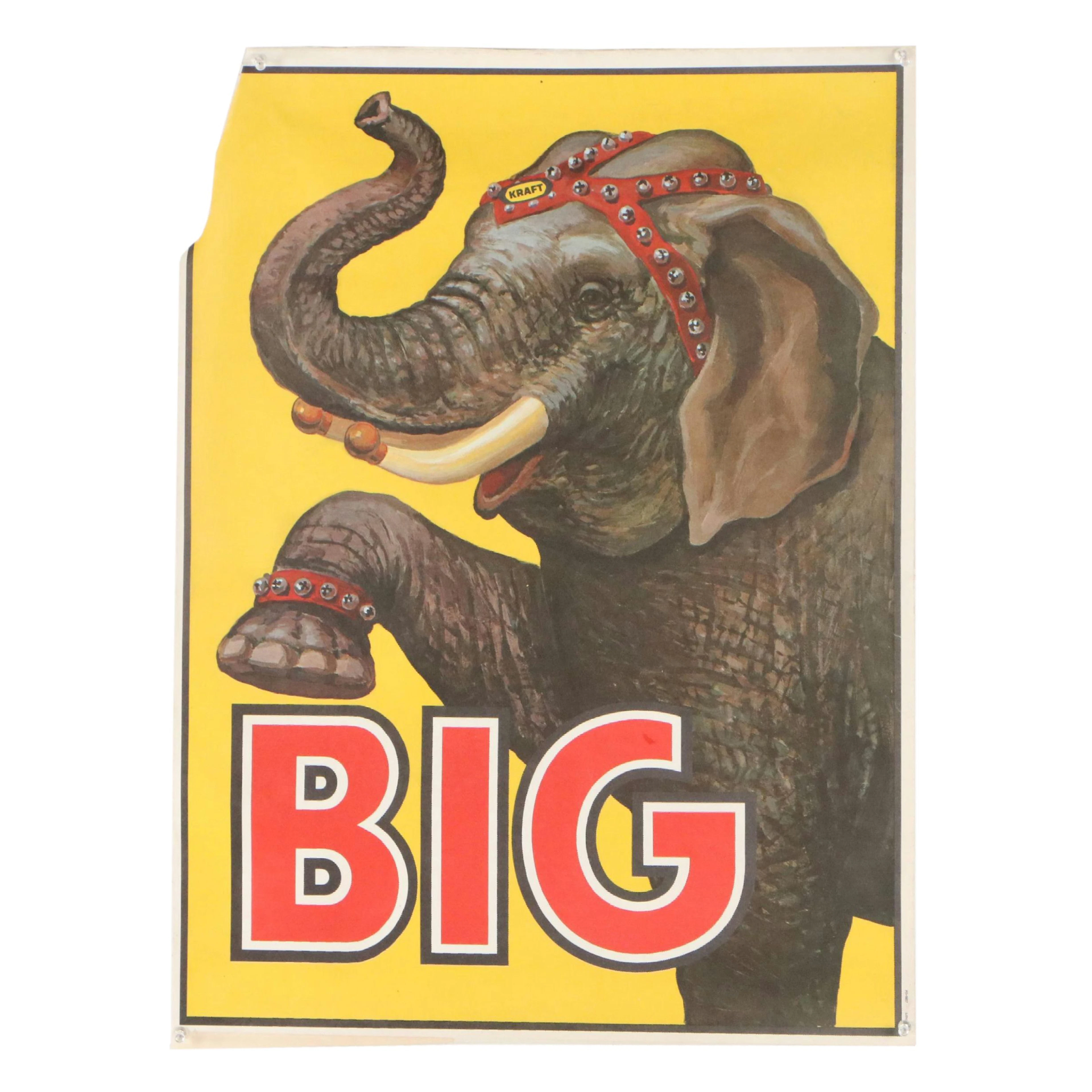 Kraft Foods Offset Lithograph Poster with Circus Elephant "Big," 1960s