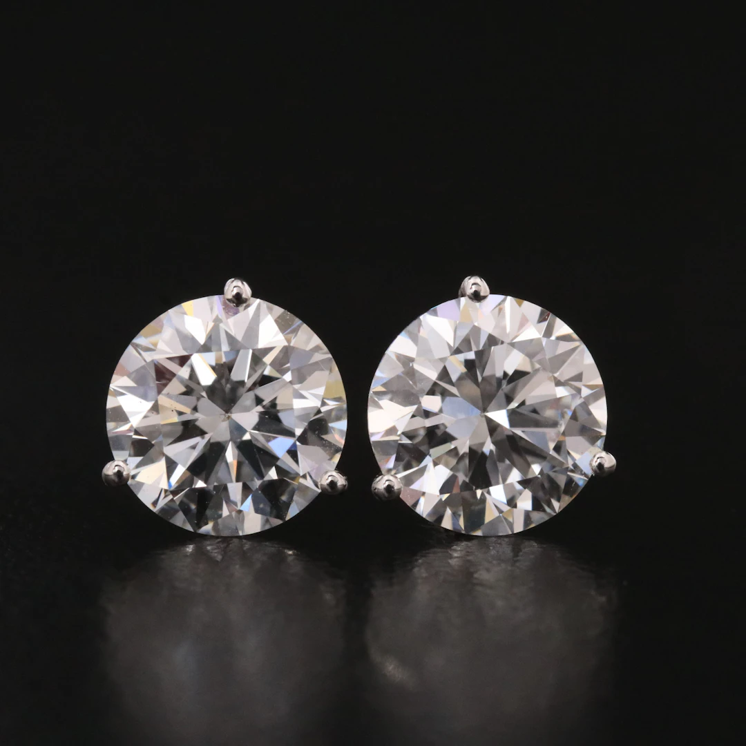 14K 4.00 CTW Lab Grown Diamond Stud Earrings with IGI Reports