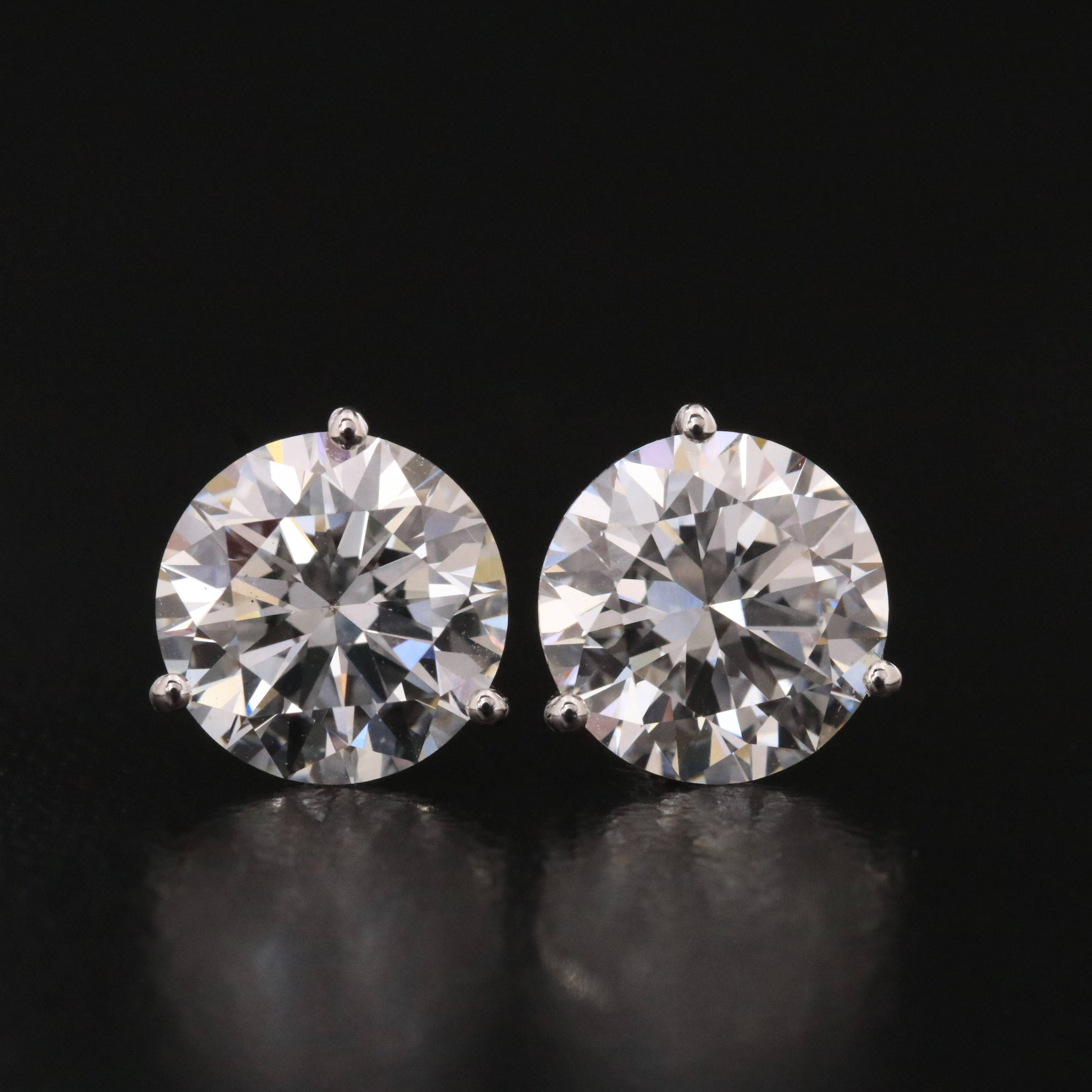 14K 4.00 CTW Lab Grown Diamond Stud Earrings with IGI Reports