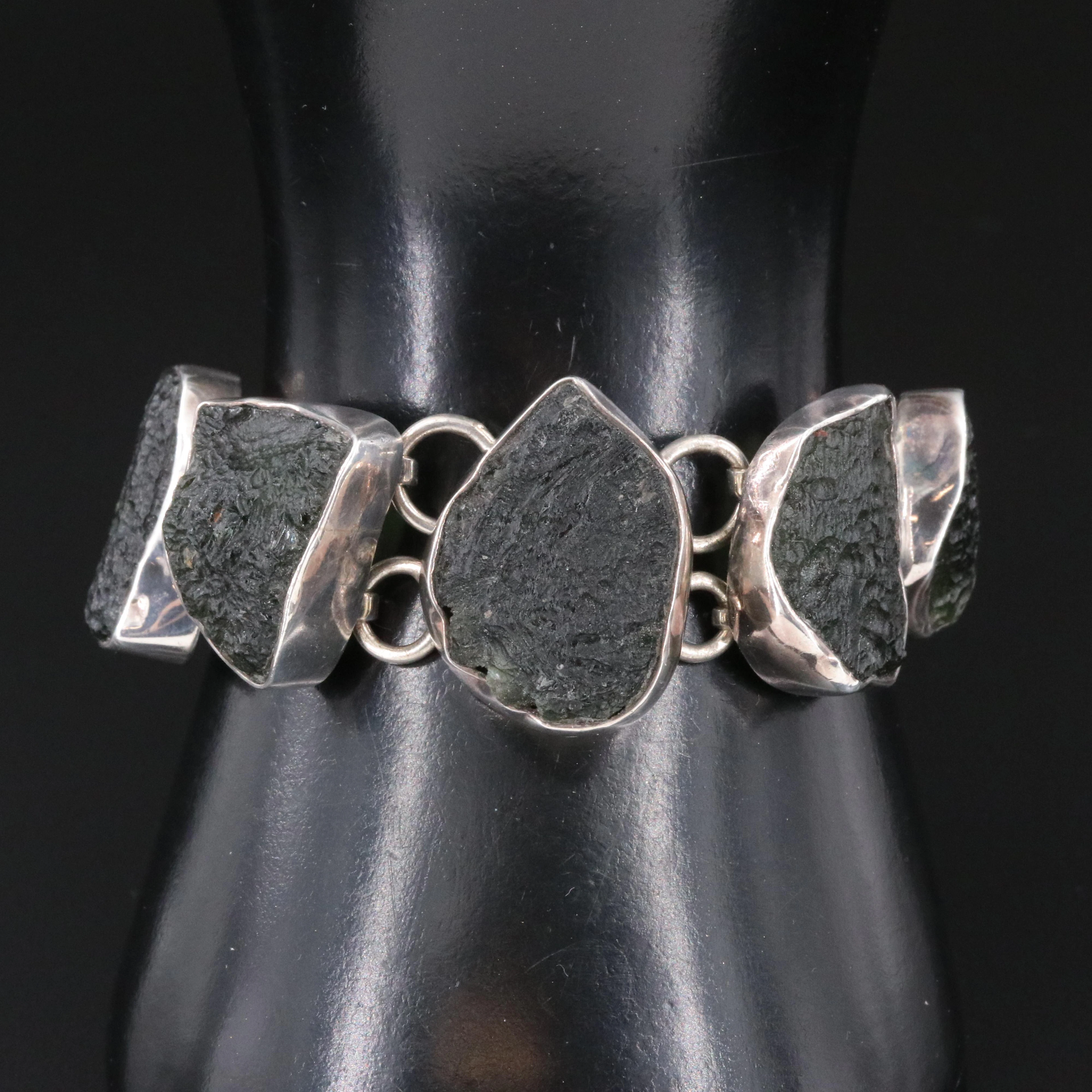 Sterling Moldavite Bracelet