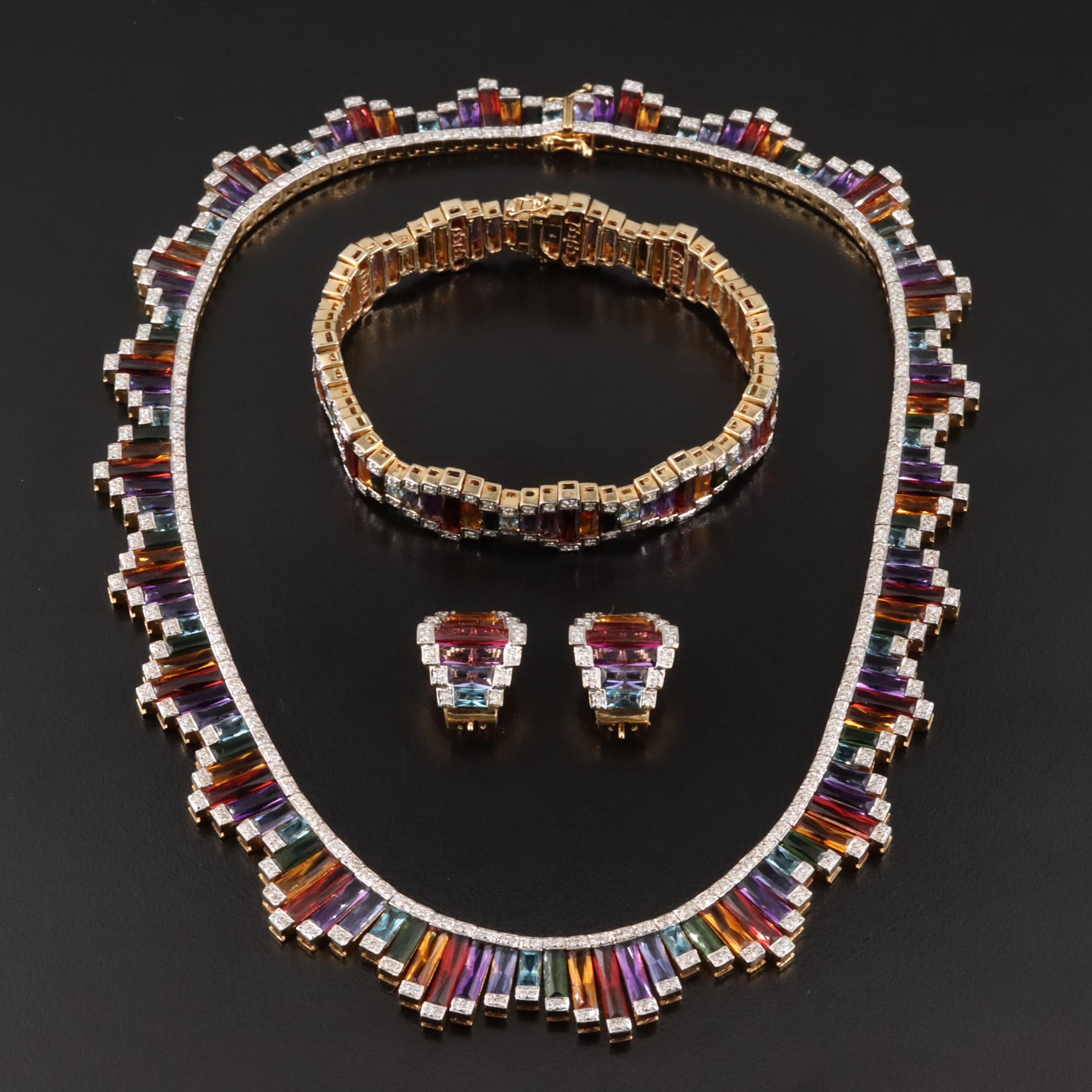 Bellarri Ultimate Color 18K and 14K Gemstone and 3.60 CTW Diamond Demi-Parure