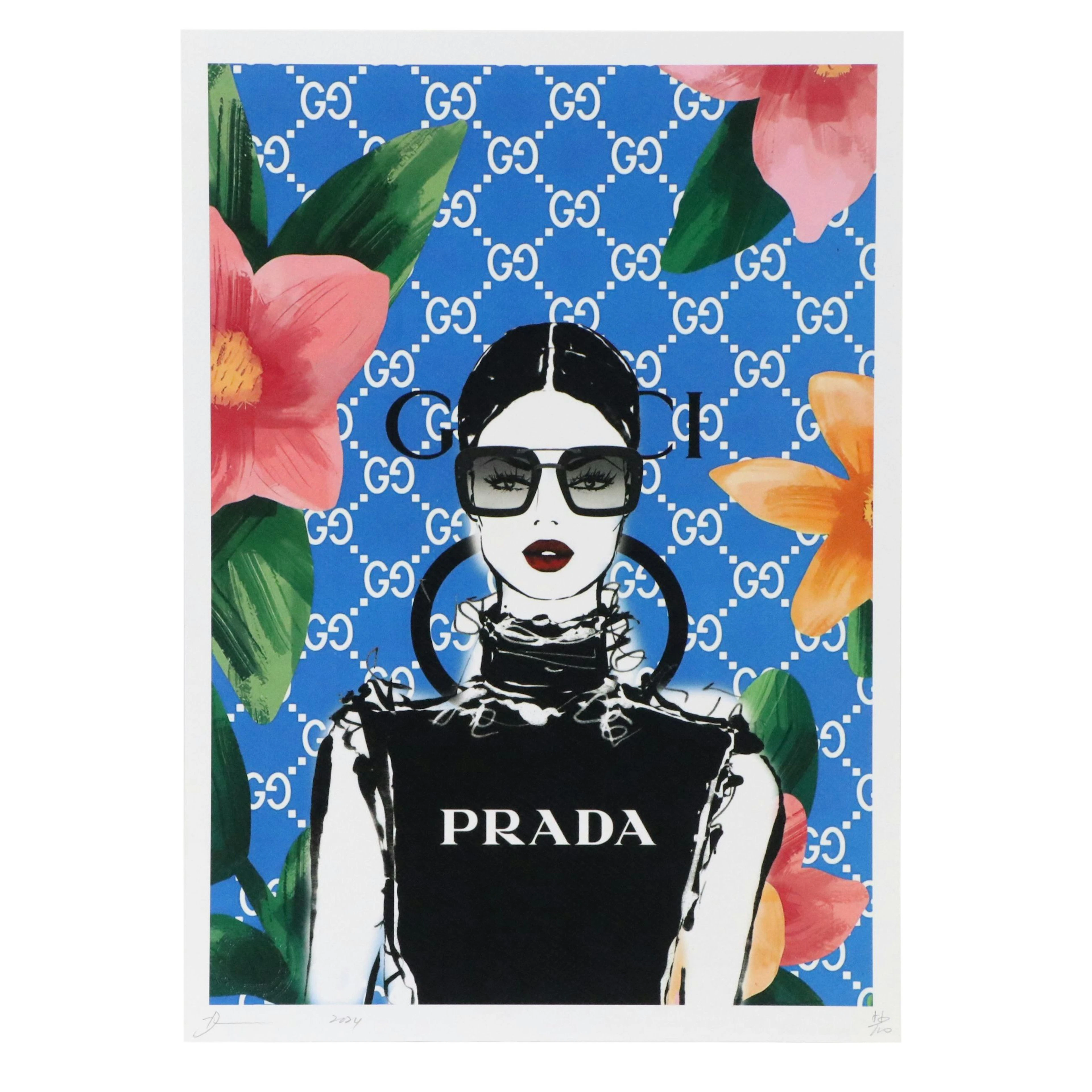 Death NYC Pop Art Offset Lithograph Featuring Prada x Gucci, 2024