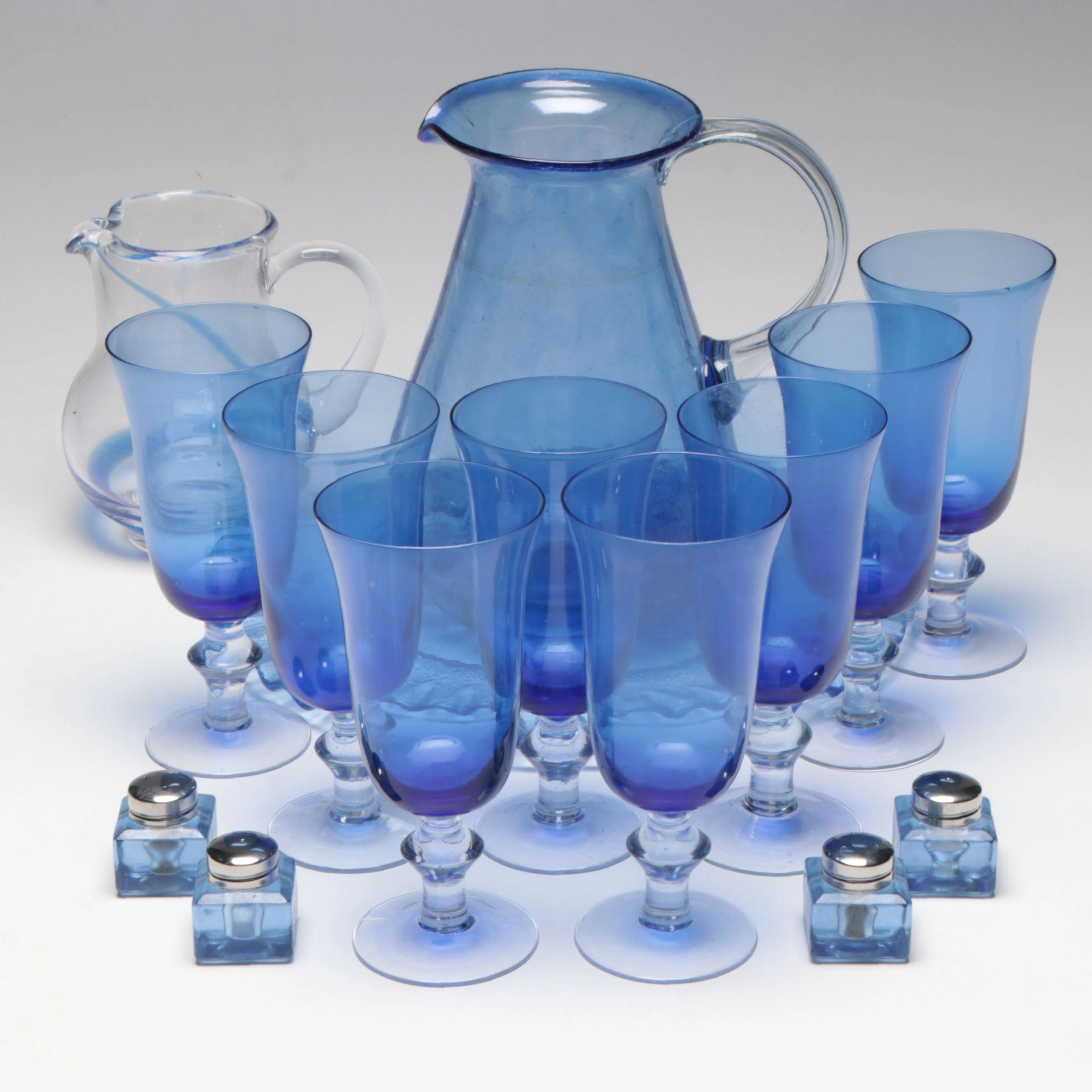 Mikasa "Ciara Sapphire Clear" Iced Tea Glasses and More Blue Glassware