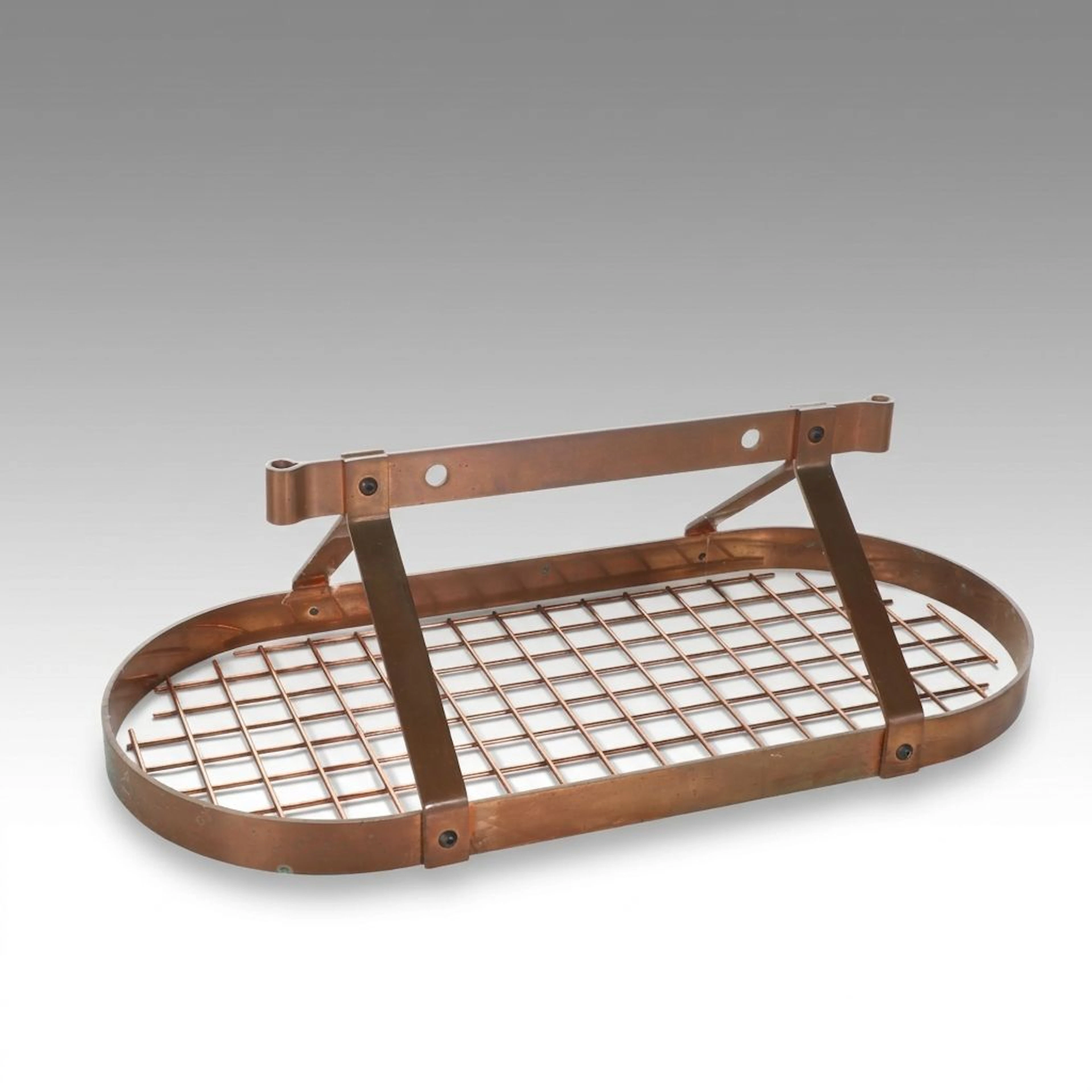 Copper Oval Hanging Pot Rack
