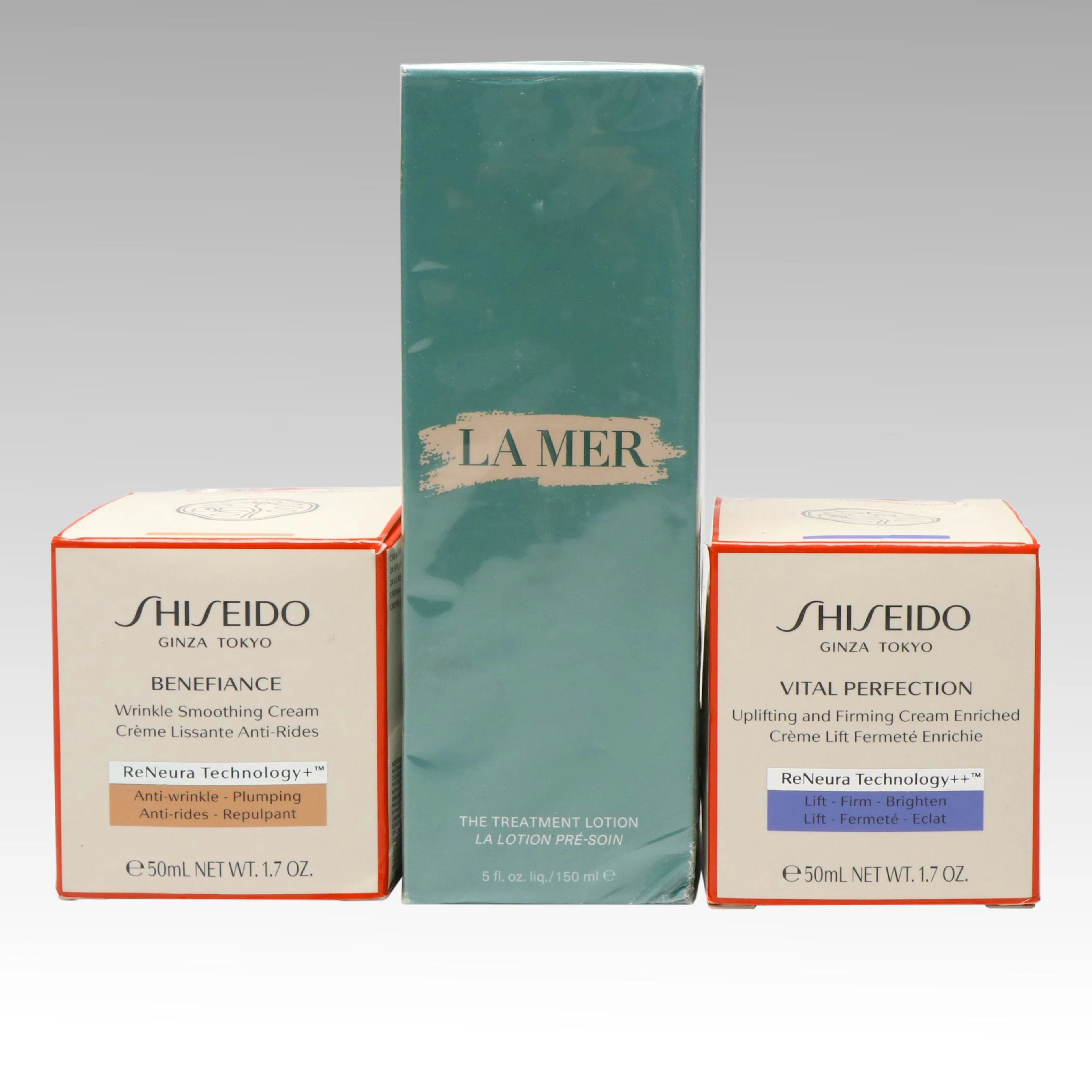 La Mer "The Treatment Lotion" with Shiseido Face Creams