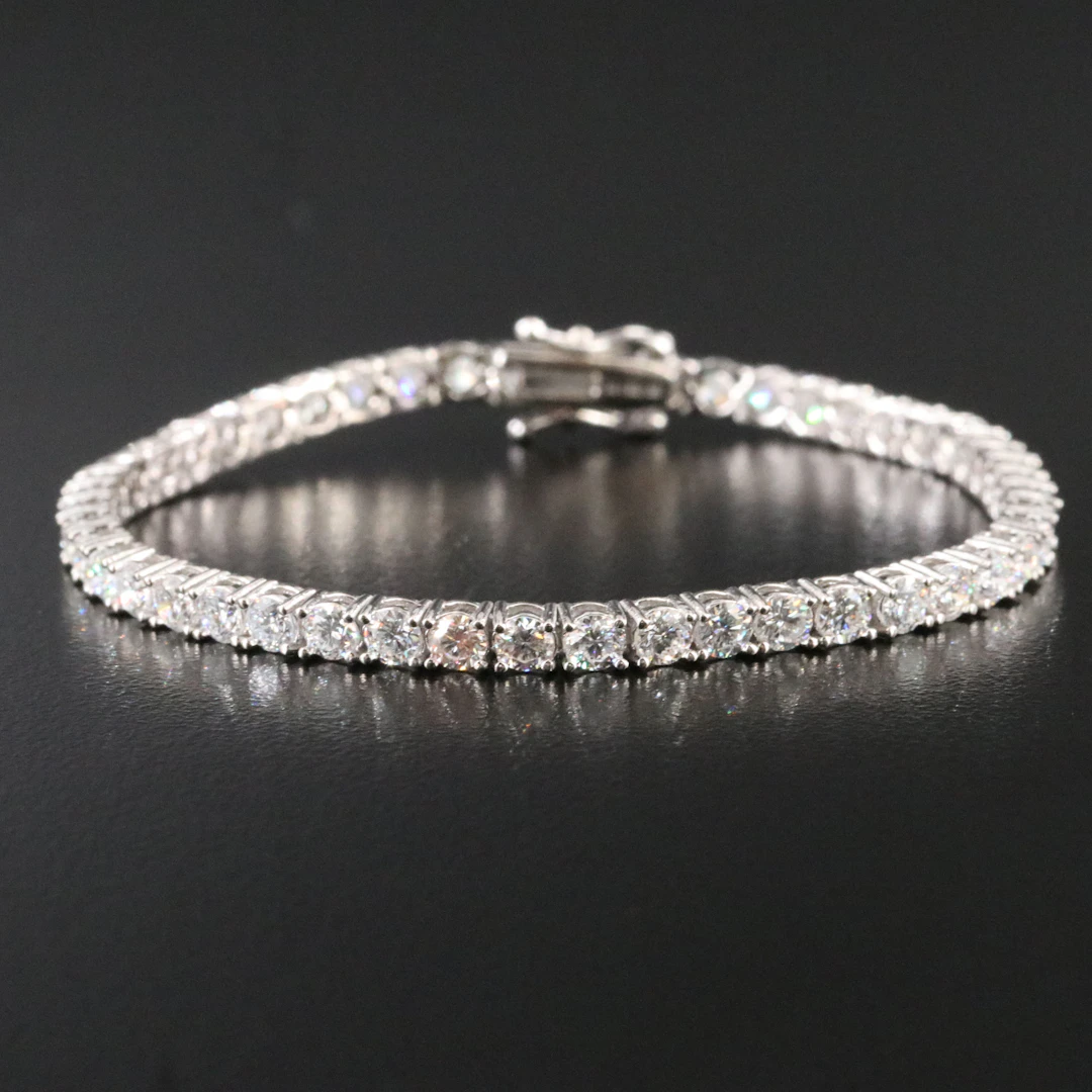 Sterling 4.93 CTW Lab Grown Diamond Line Bracelet