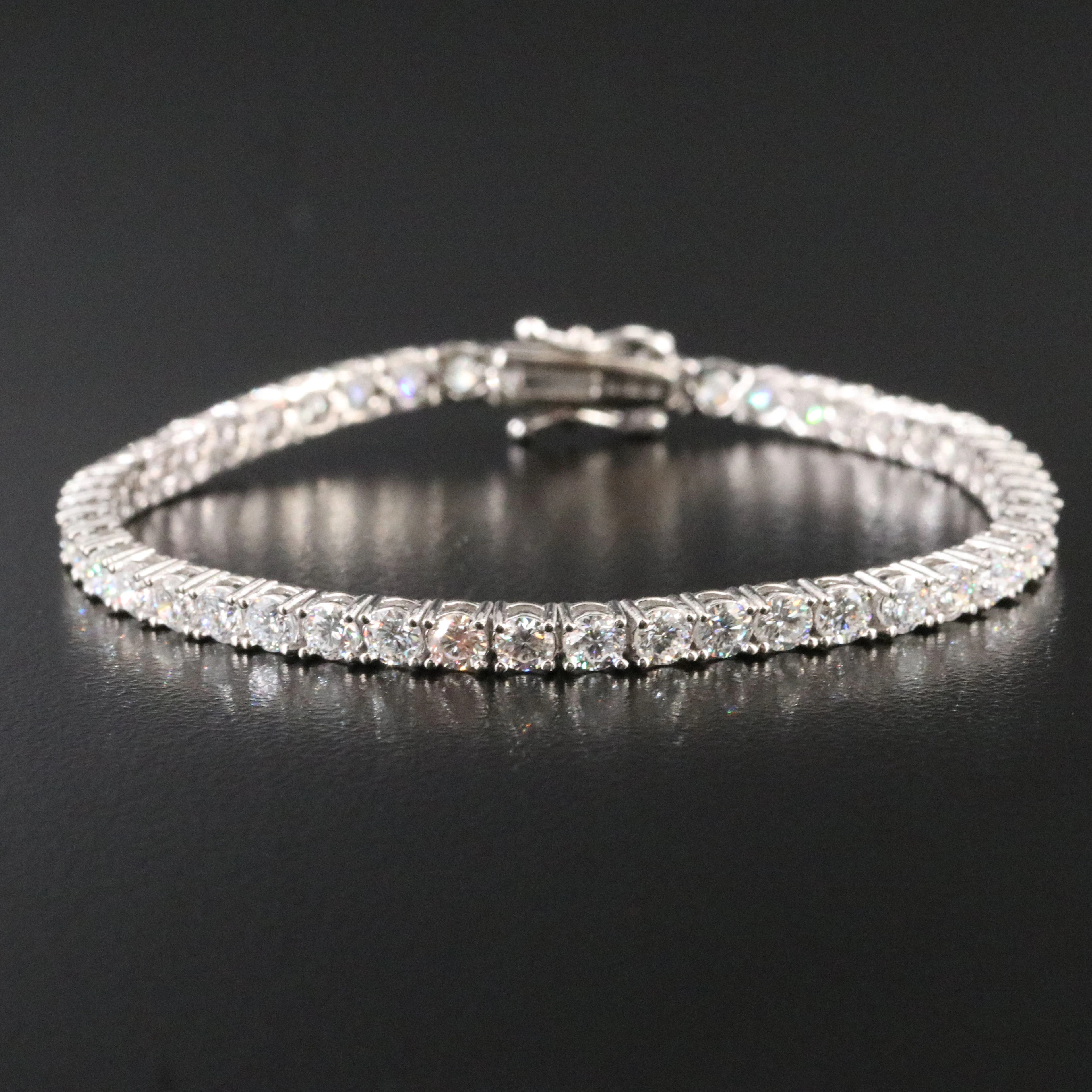 Sterling 4.93 CTW Lab Grown Diamond Line Bracelet