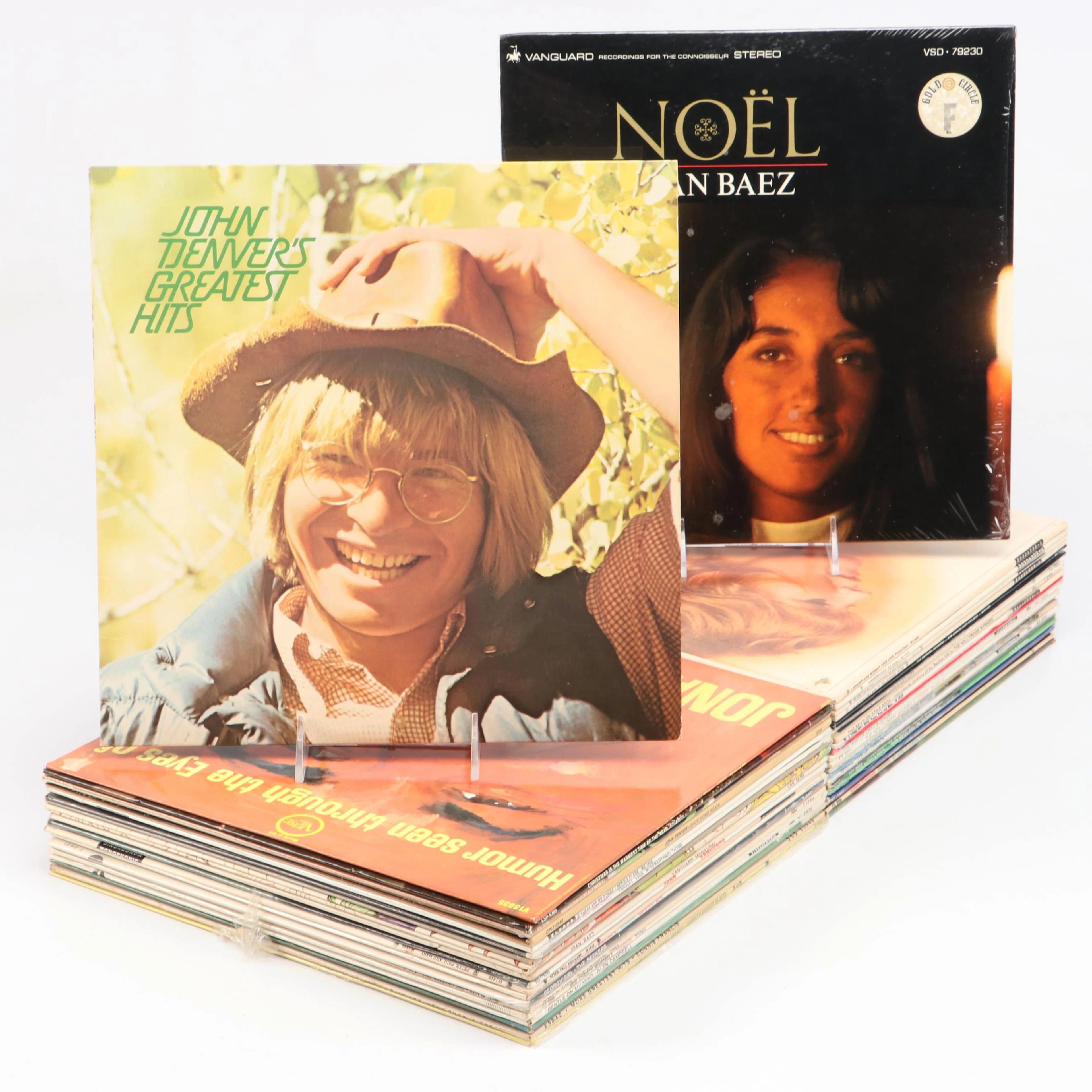 Joan Baez, John Denver, Joni Mitchell, and More Vinyl Record Albums