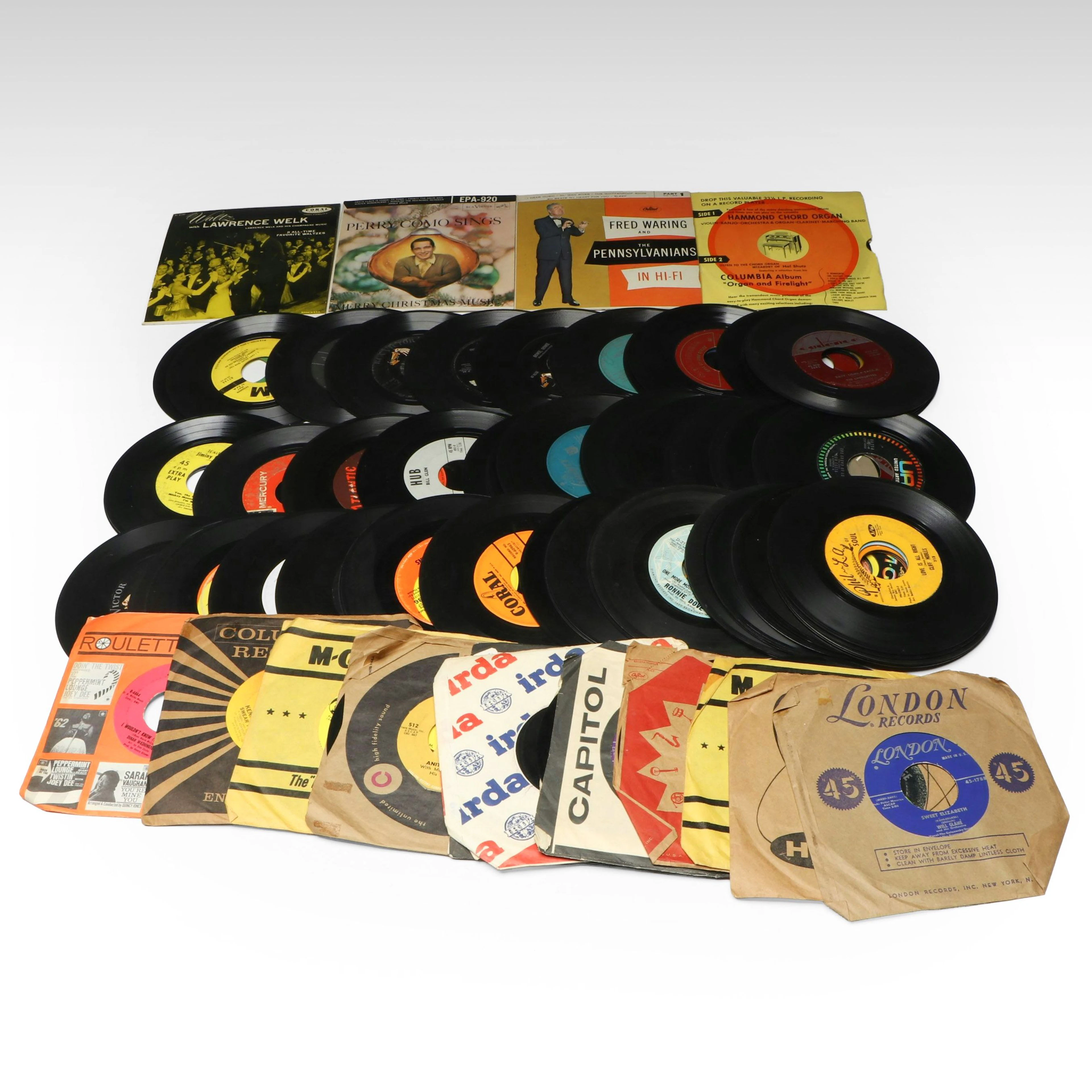 Perry Como, Lawrence Welk, Hank Williams, and More Vinyl Record Singles