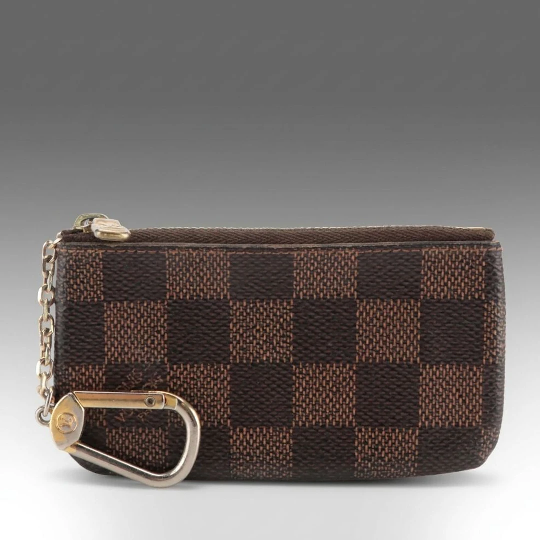 Louis Vuitton Pochette Clés Zip Pouch in Damier Ebene Canvas