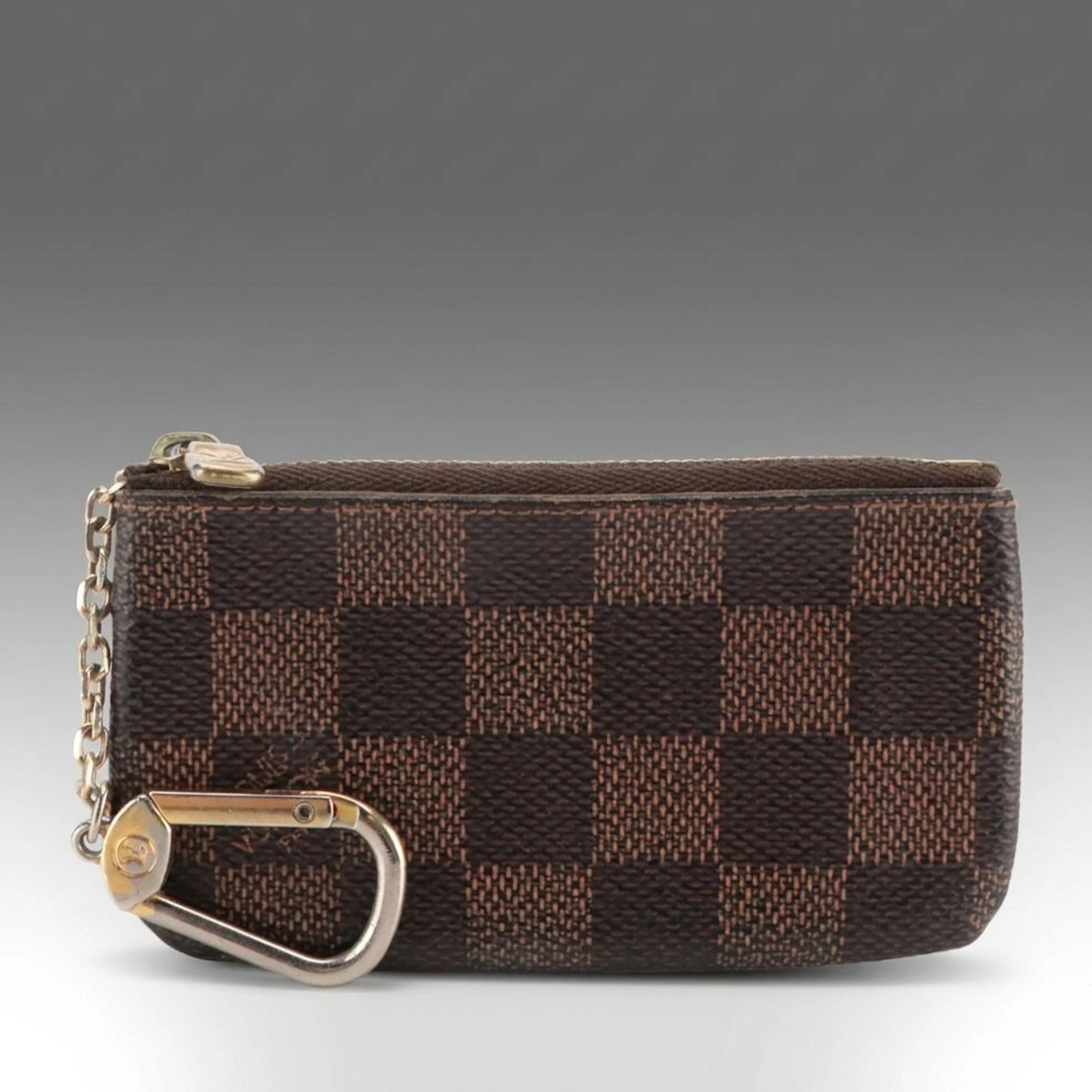 Louis Vuitton Pochette Clés Zip Pouch in Damier Ebene Canvas
