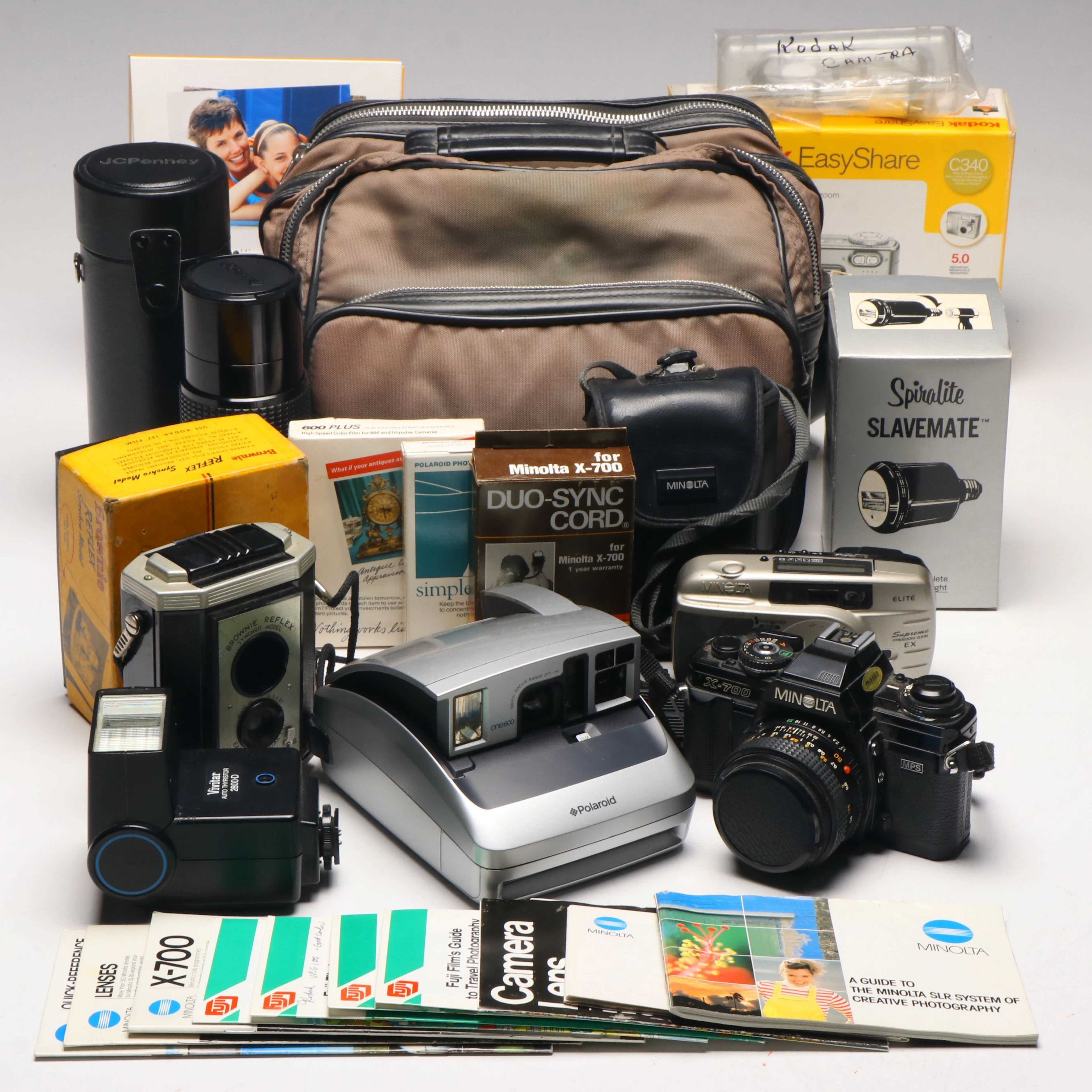 Polaroid One 600 Instant Film Camera with Other Cameras and Accessories