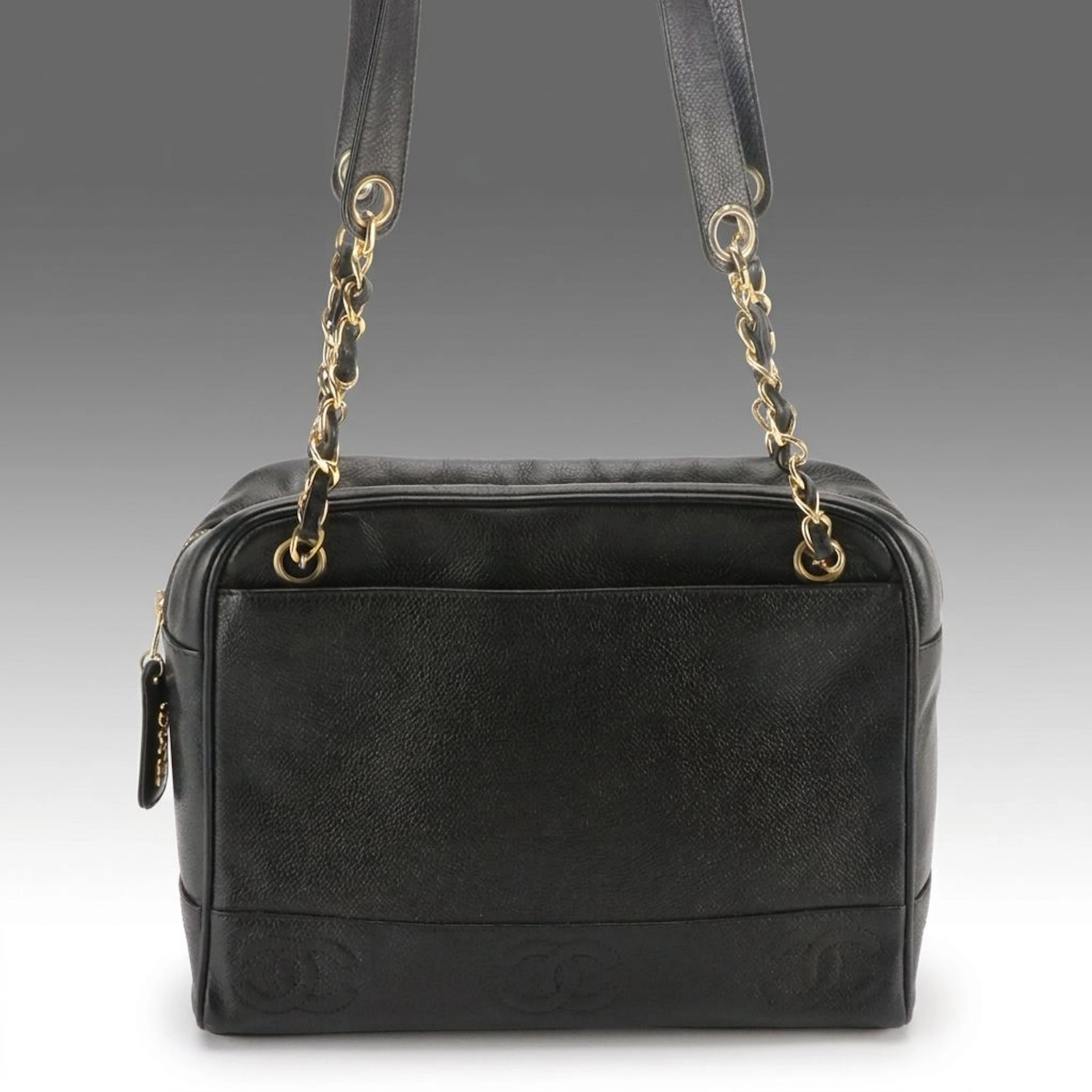 Chanel Triple CC Tote Bag in Black Caviar Leather