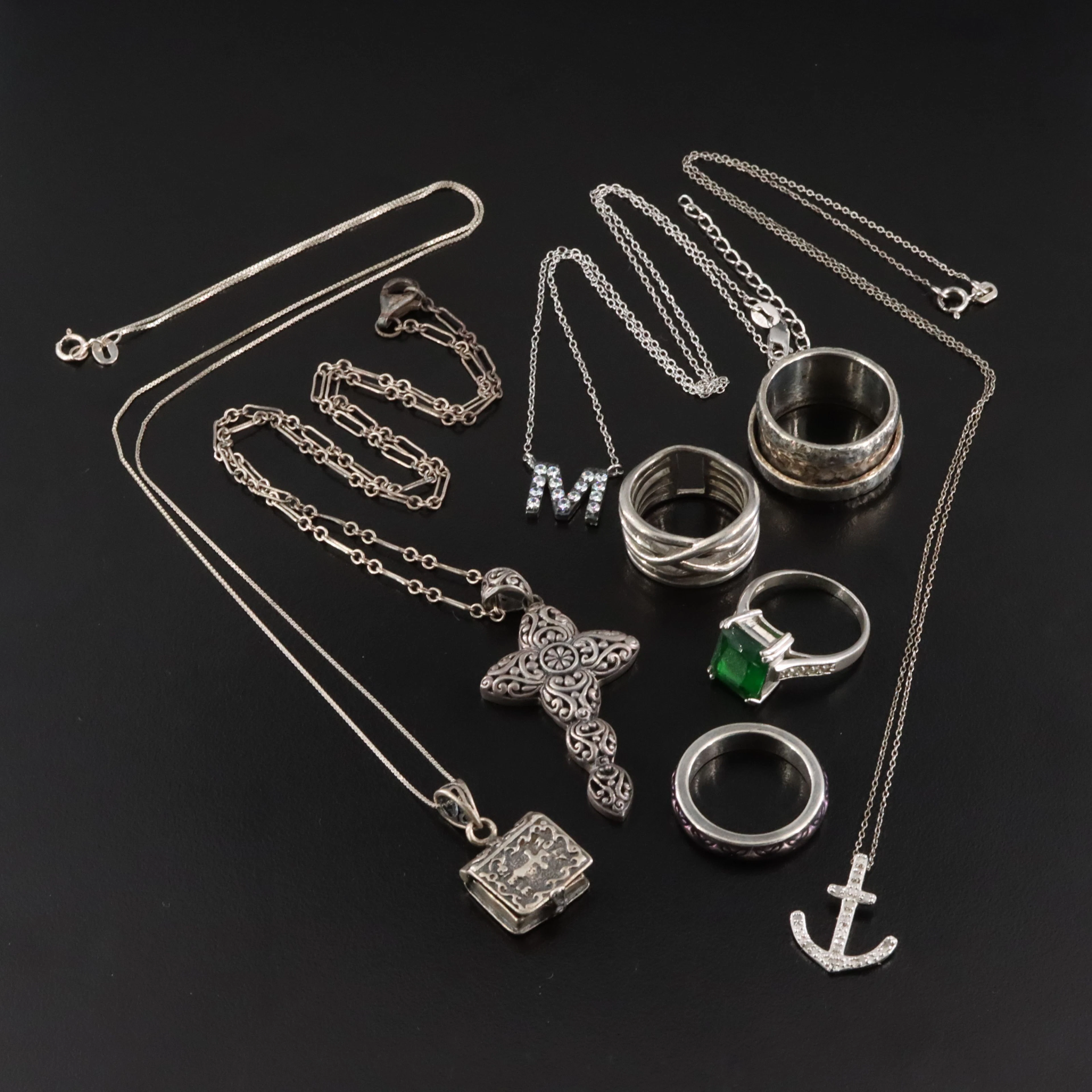 Sterling Necklaces and Rings Including Pandora & Silpada