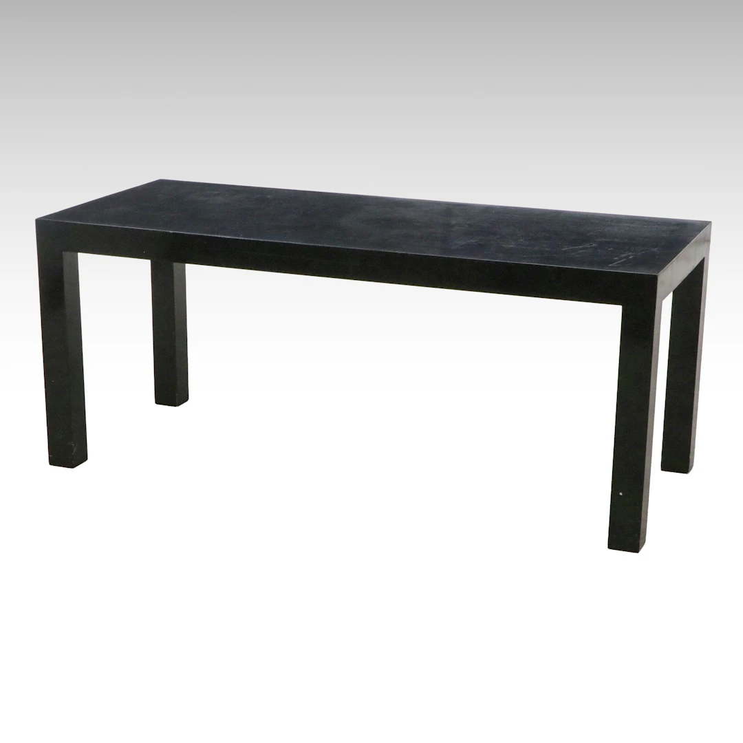 Parsons Style Black Wooden Console Table, Late 20th Century
