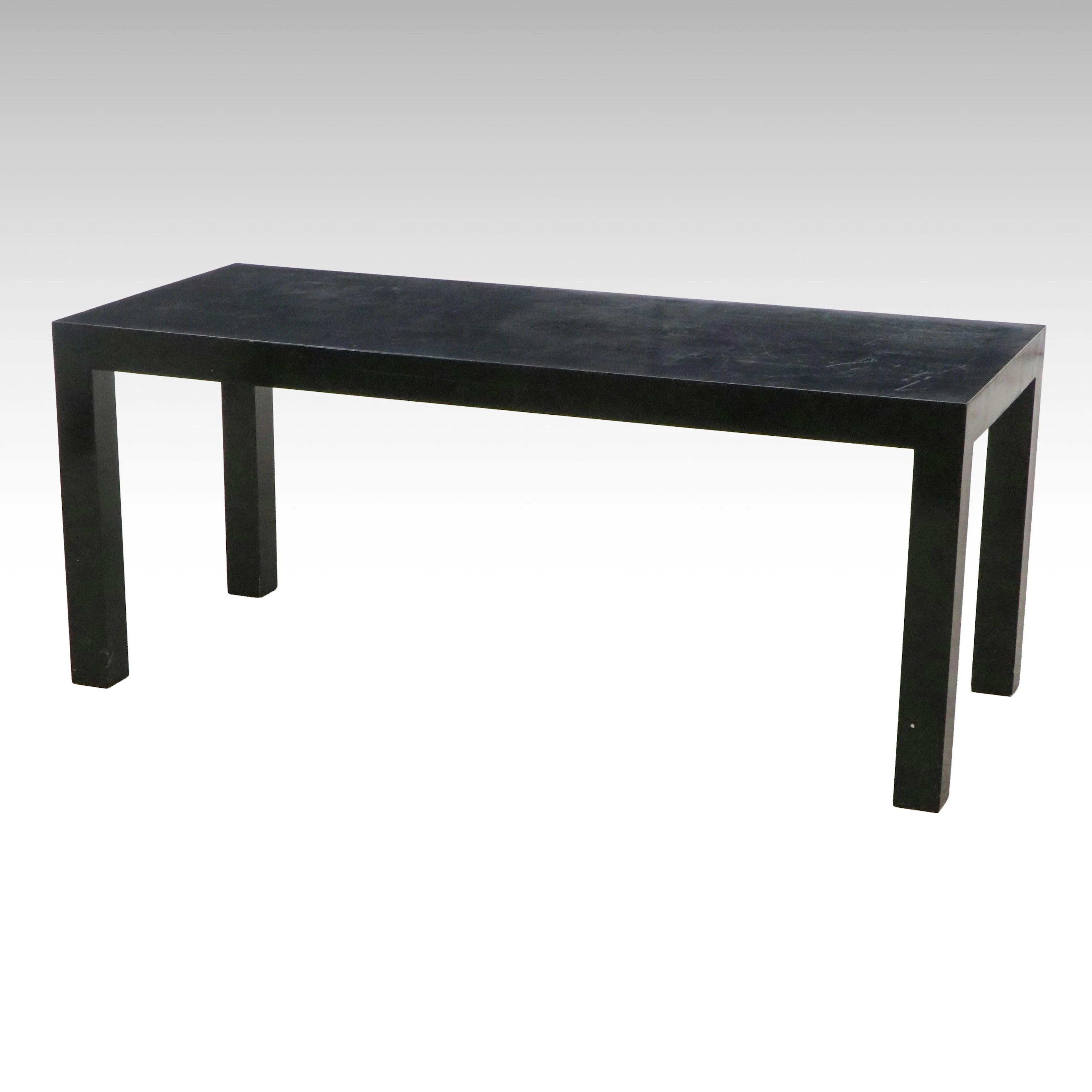 Parsons Style Black Wooden Console Table, Late 20th Century