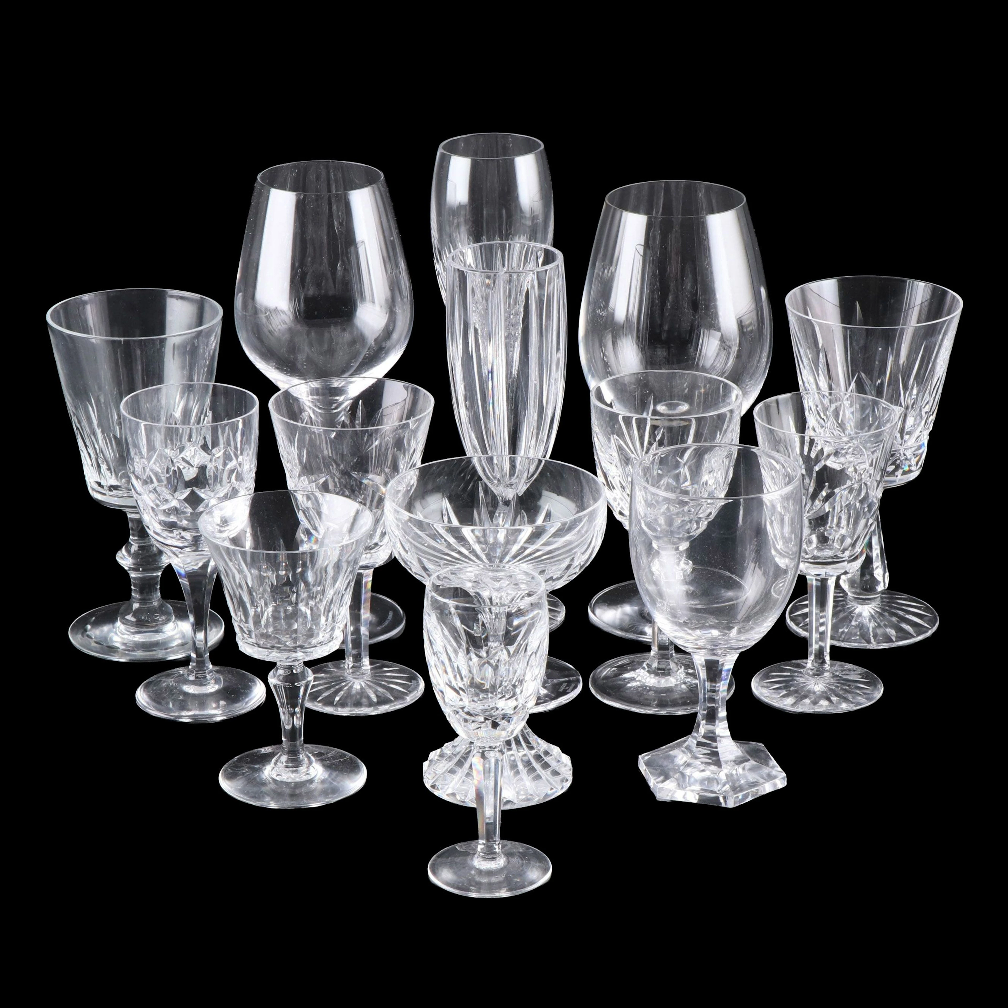 Baccarat, Waterford, Gorham and More Cut Crystal Stemware