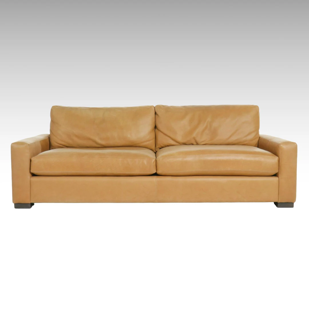 Arhaus "Remington" Leather Upholstered Sofa, 21st Century