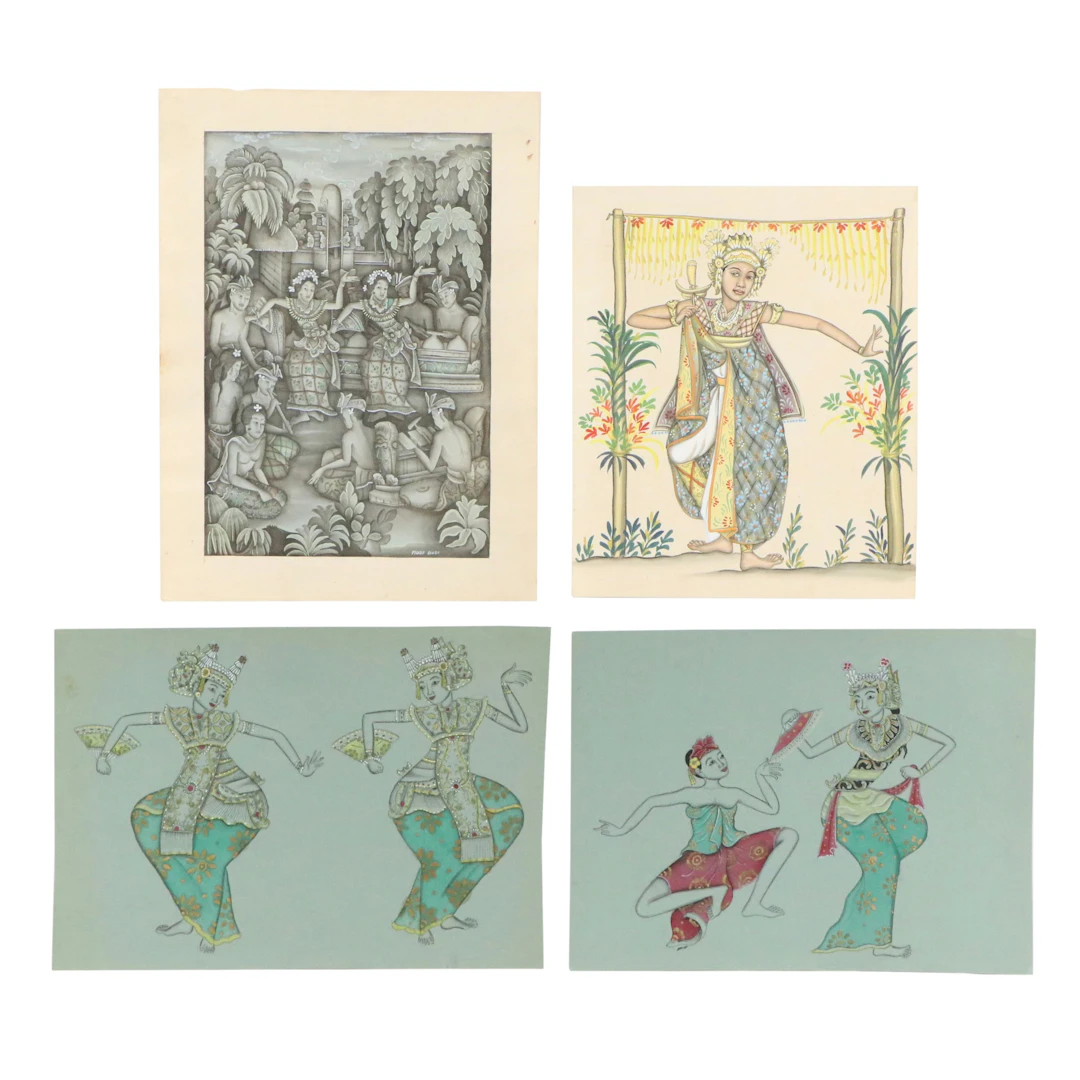 I Made Budi and Others Balinese Mixed Media Illustrations