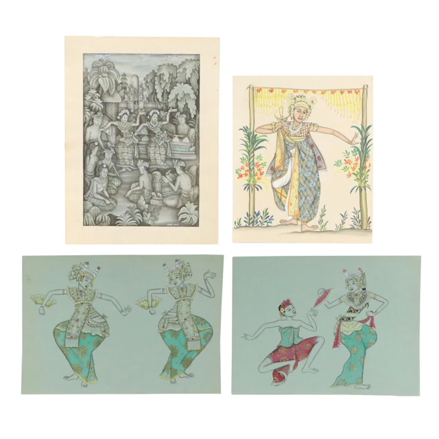 I Made Budi and Others Balinese Mixed Media Illustrations
