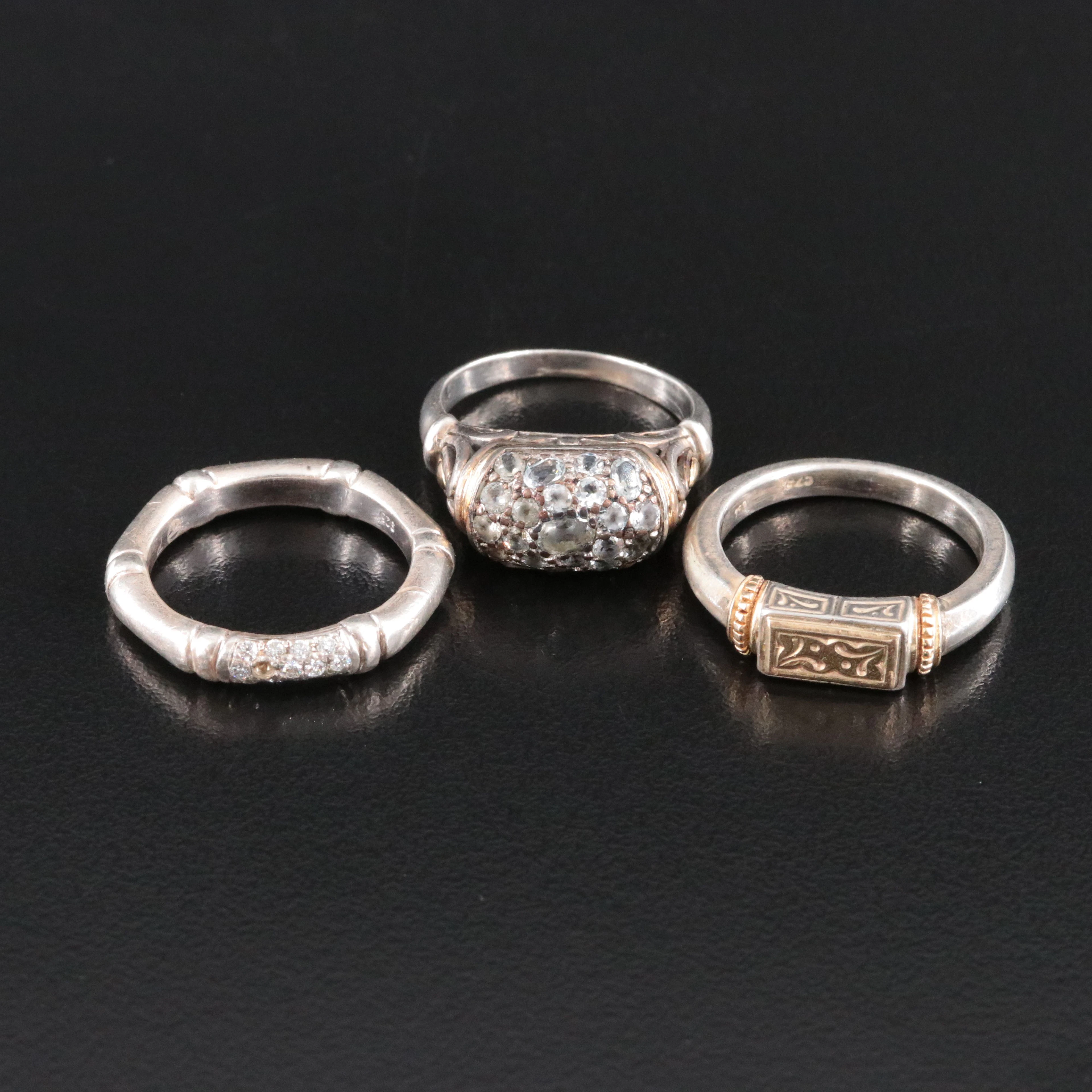 Sterling Ring Collection Featuring John Hardy, 18K Accents, and Diamonds