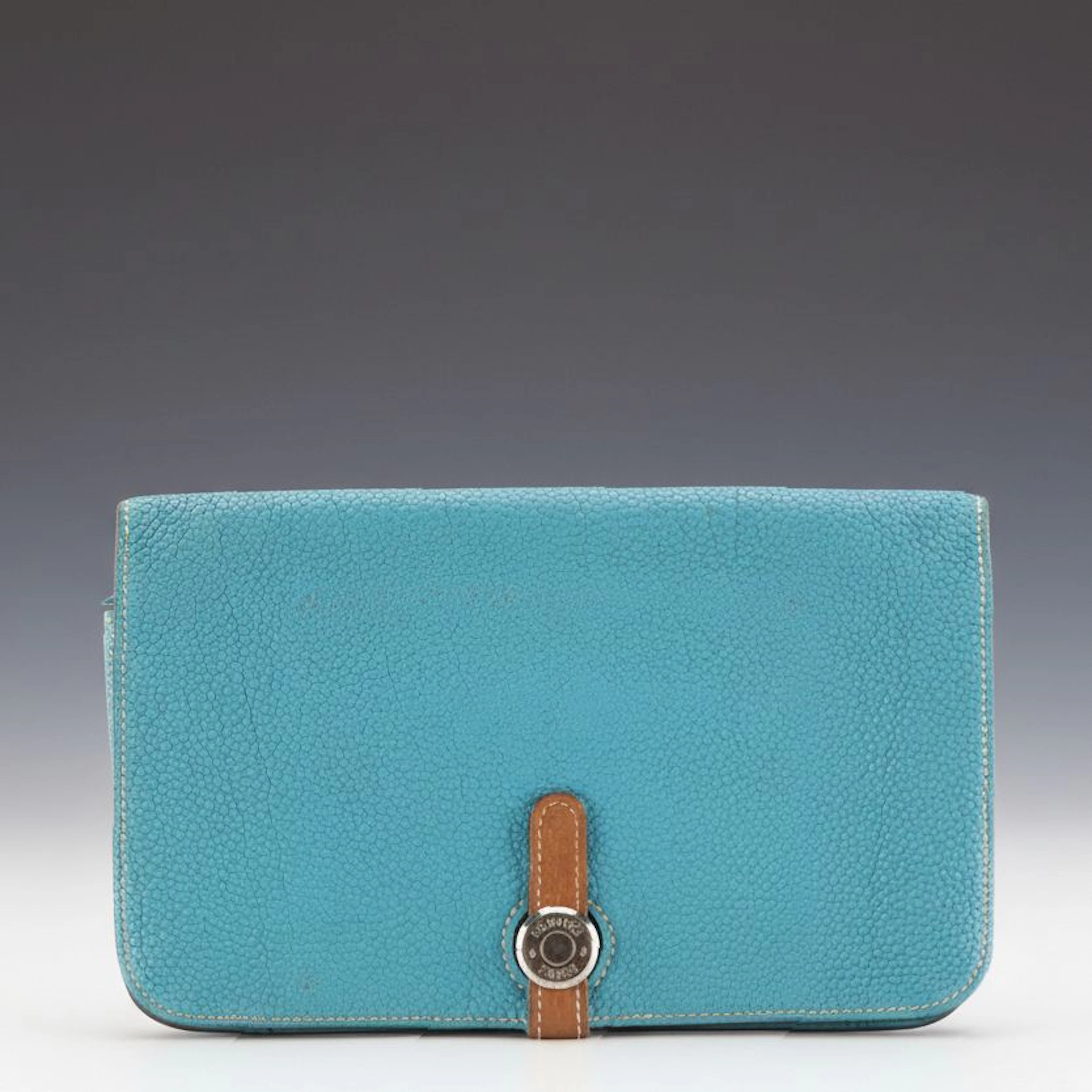 Hermès Dogon Duo GM Bifold Wallet in Bicolor Togo Leather with Gift Box