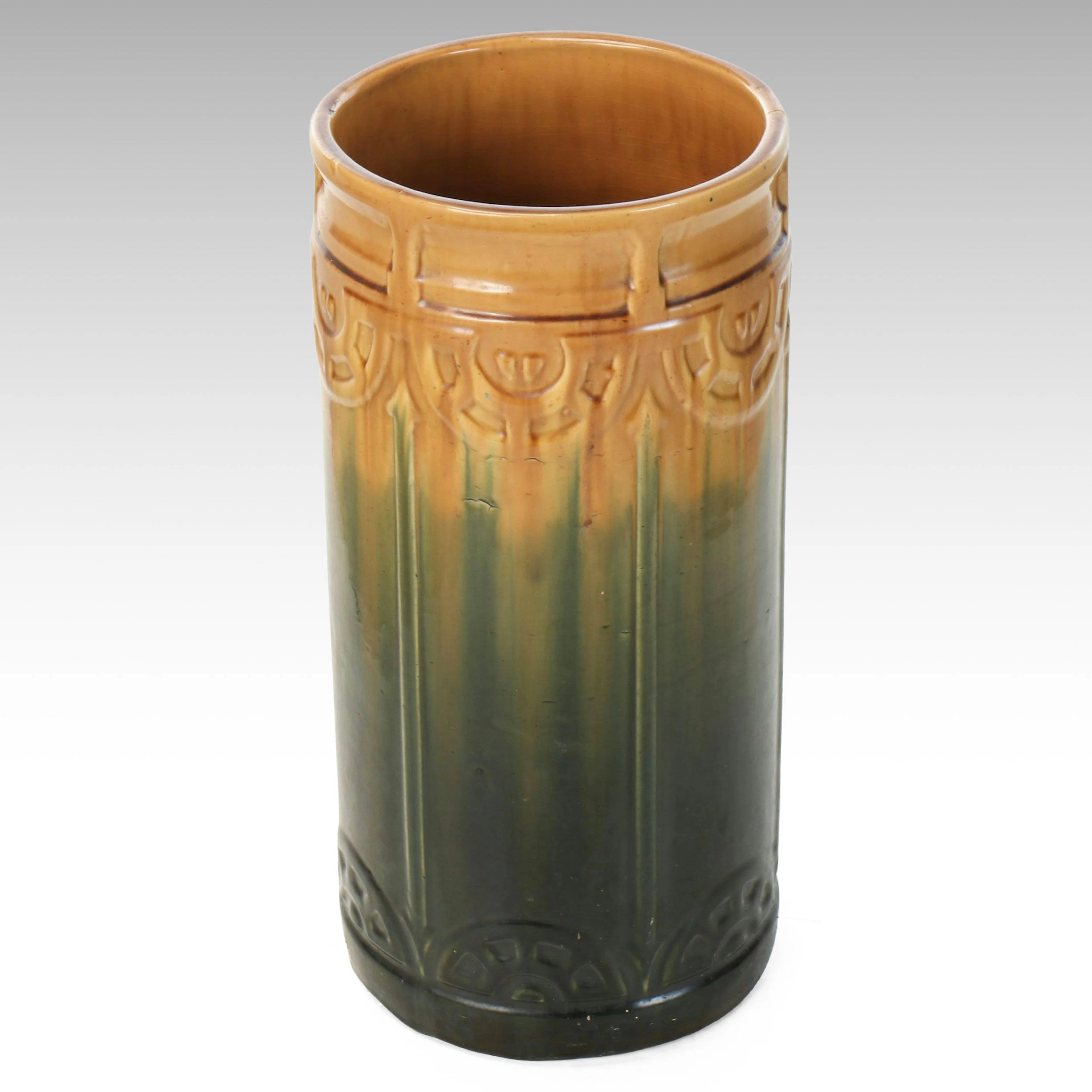 American Blended Majolica Umbrella Stand, Early 20th C.