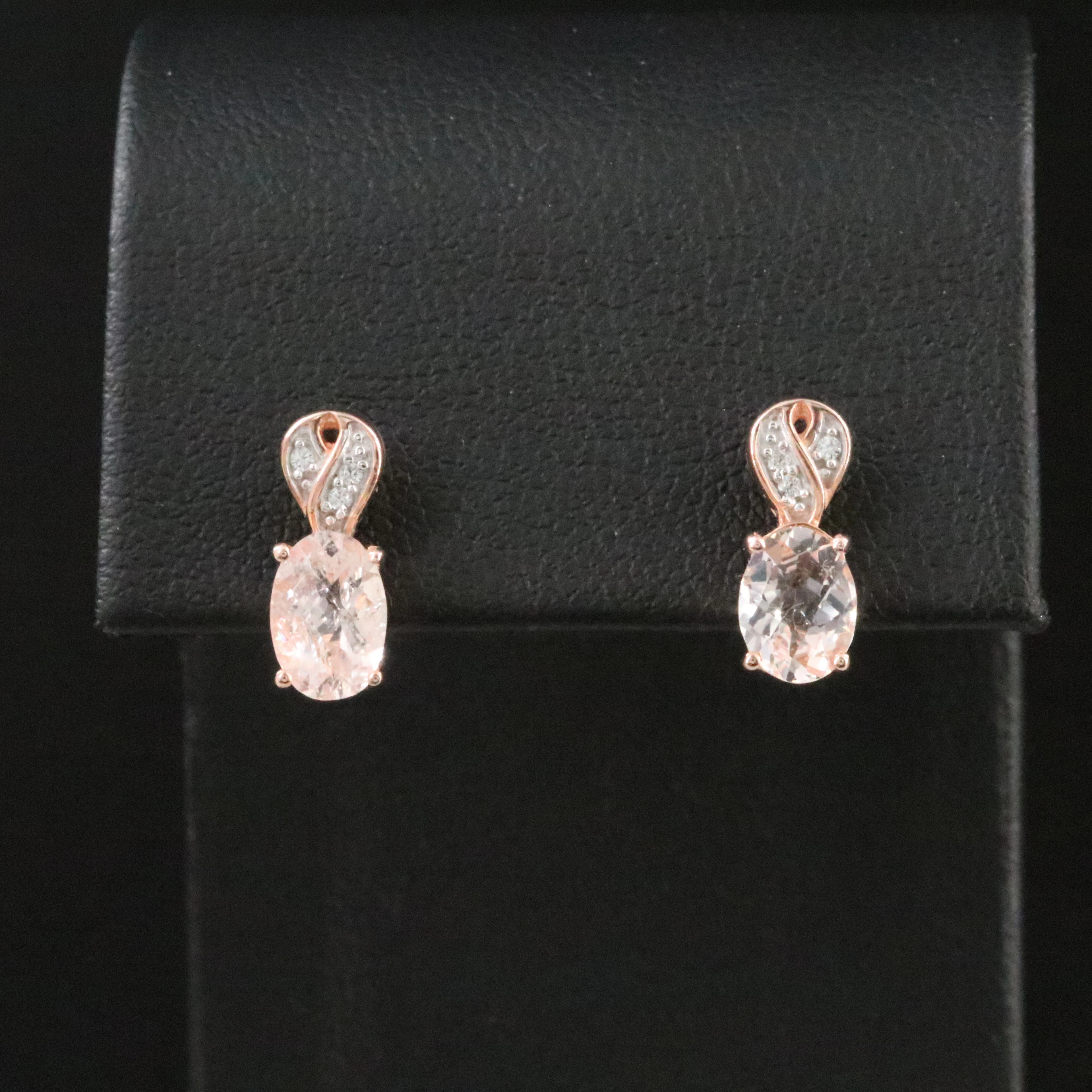 Sterling Morganite and White Zircon Earrings