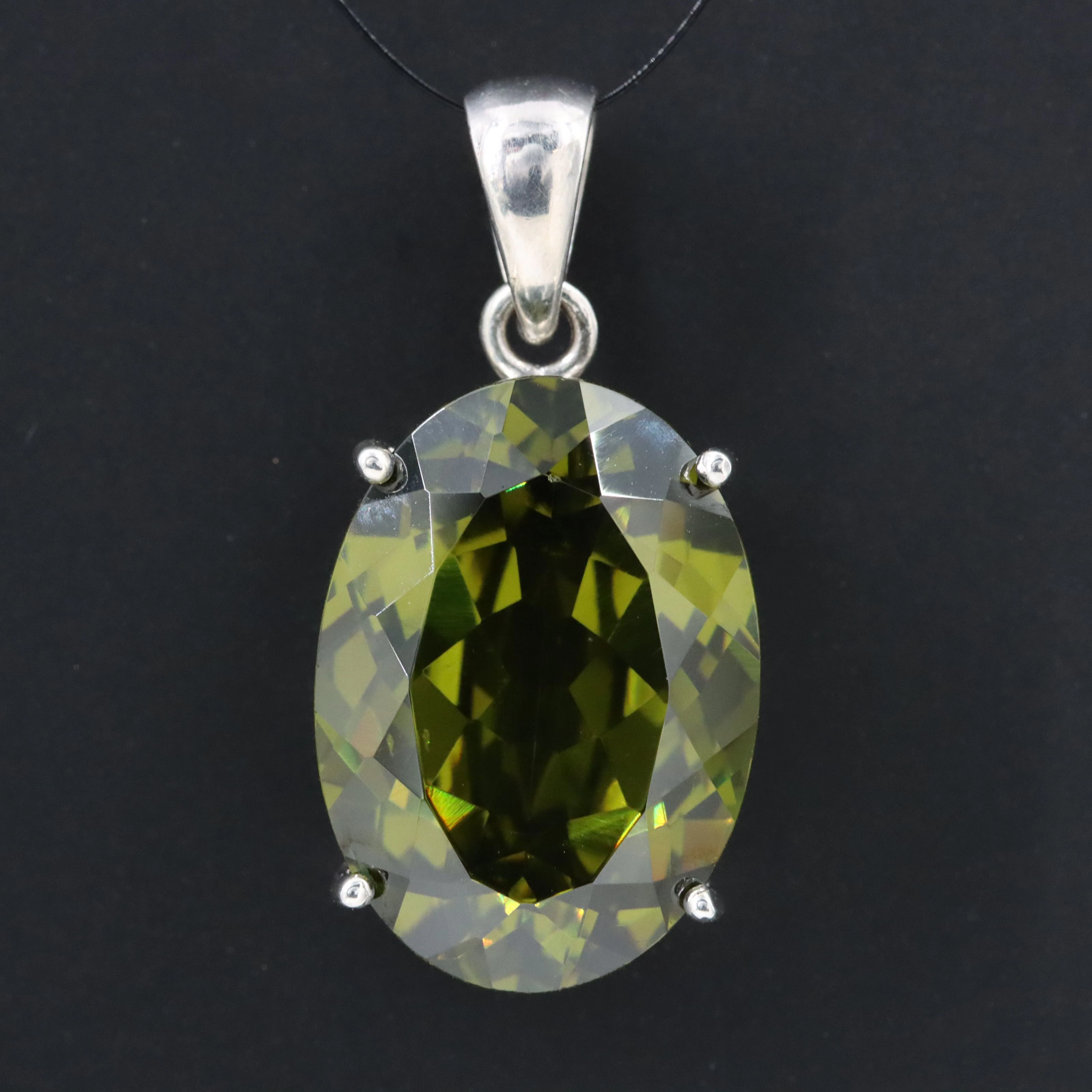 Sterling Glass Pendant